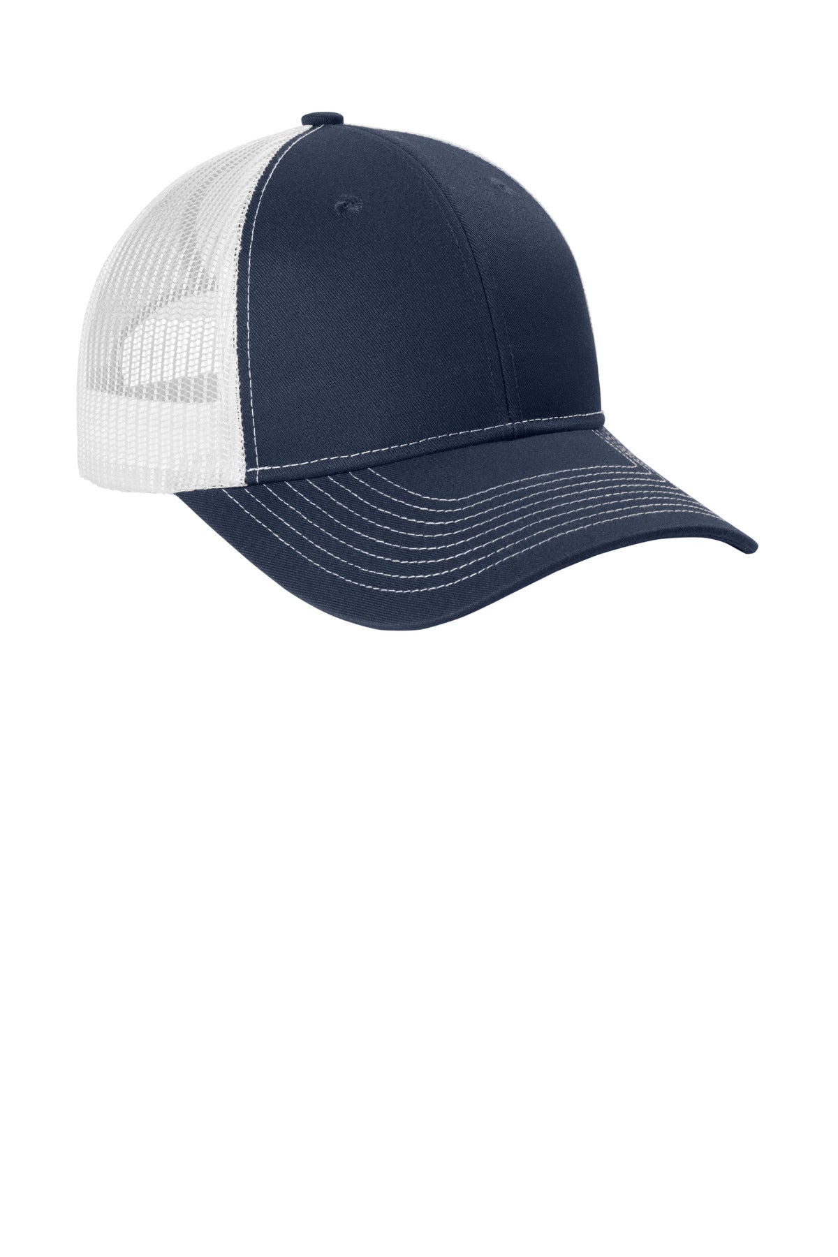 TrNv/White Port Authority Snapback Ponytail Trucker Cap LC401