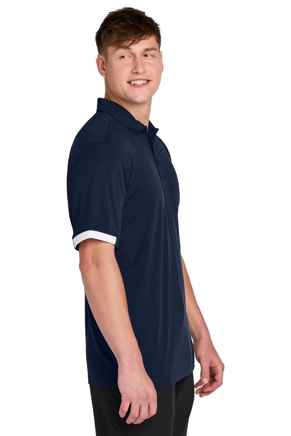 TrNv/White Sport-Tek Club Colorblock Polo ST444