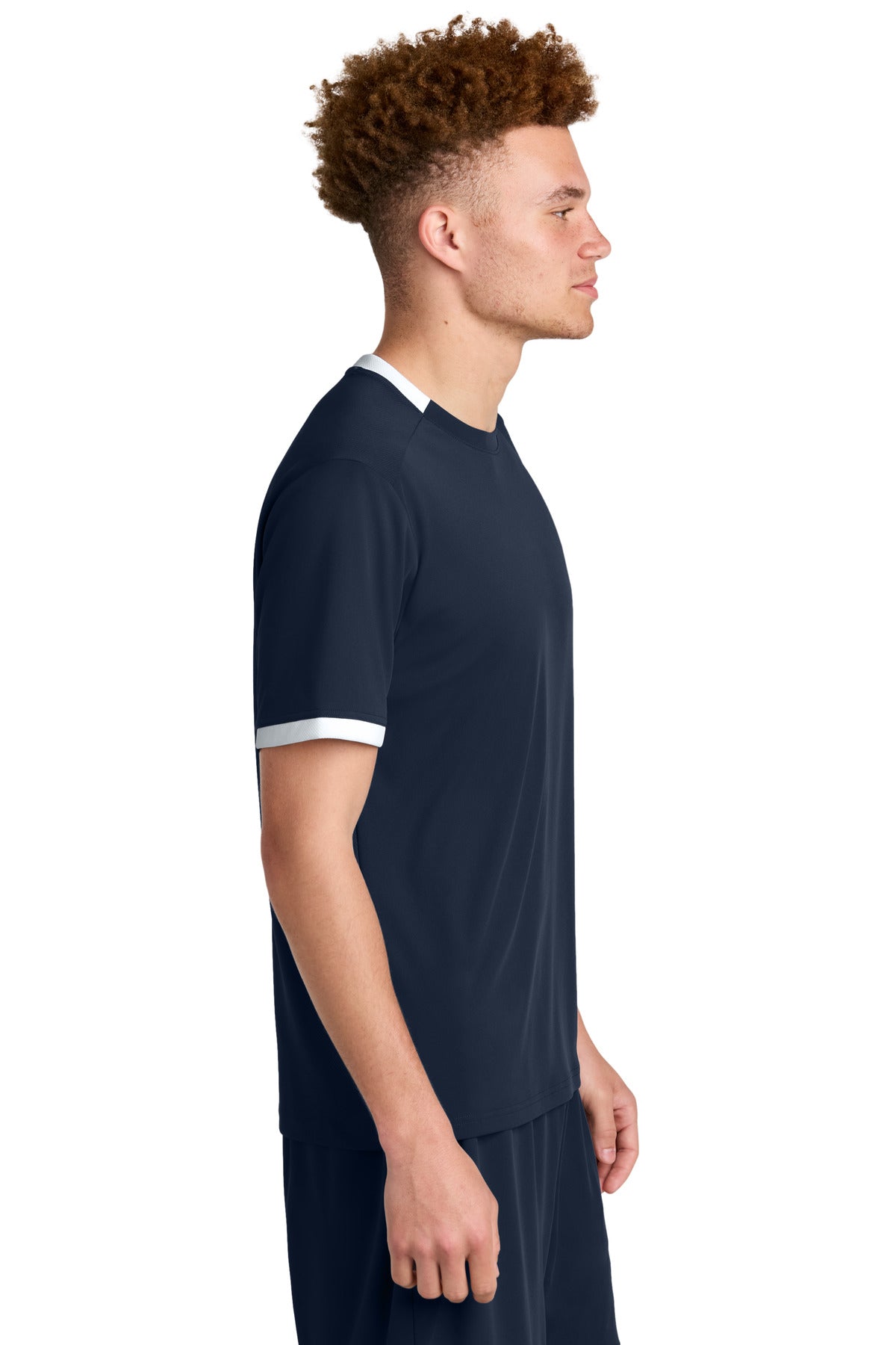 TrNv/White Sport-Tek Club Short Sleeve Crew ST440