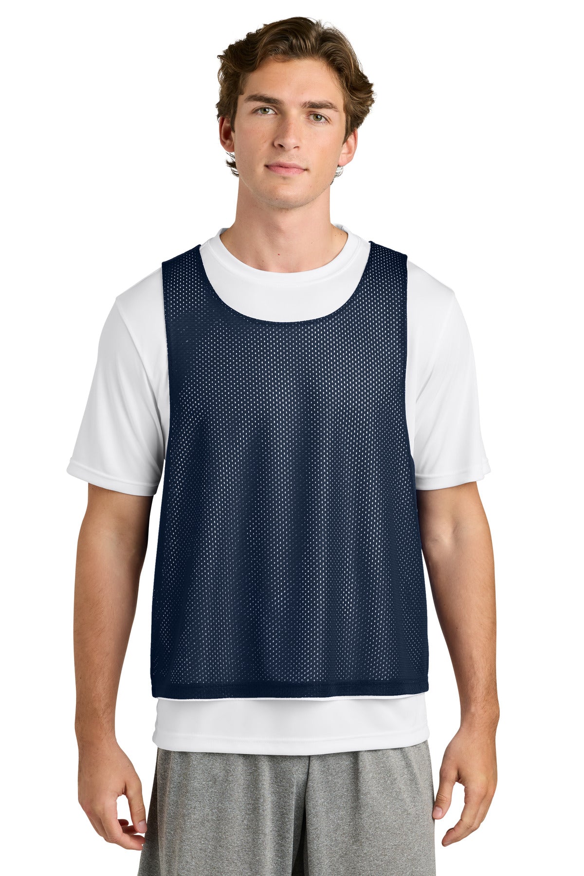 TrNv/White Sport-Tek Lacrosse Reversible Pinnie ST512