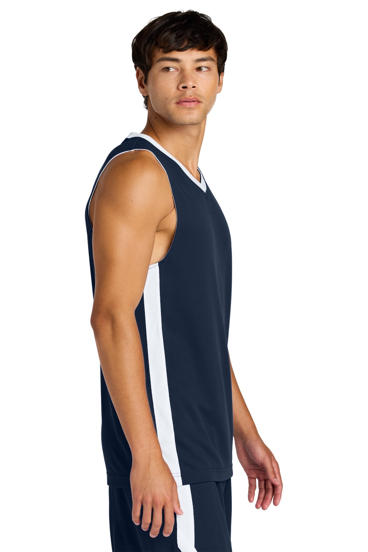 TrNv/White Sport-Tek Rival Basketball Rev Jersey ST900