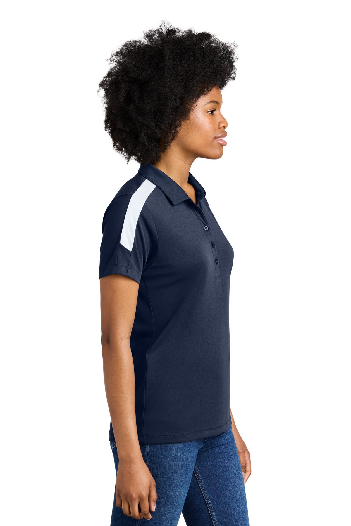 TrNv/White Sport-Tek Women's Competitor United Polo LST104