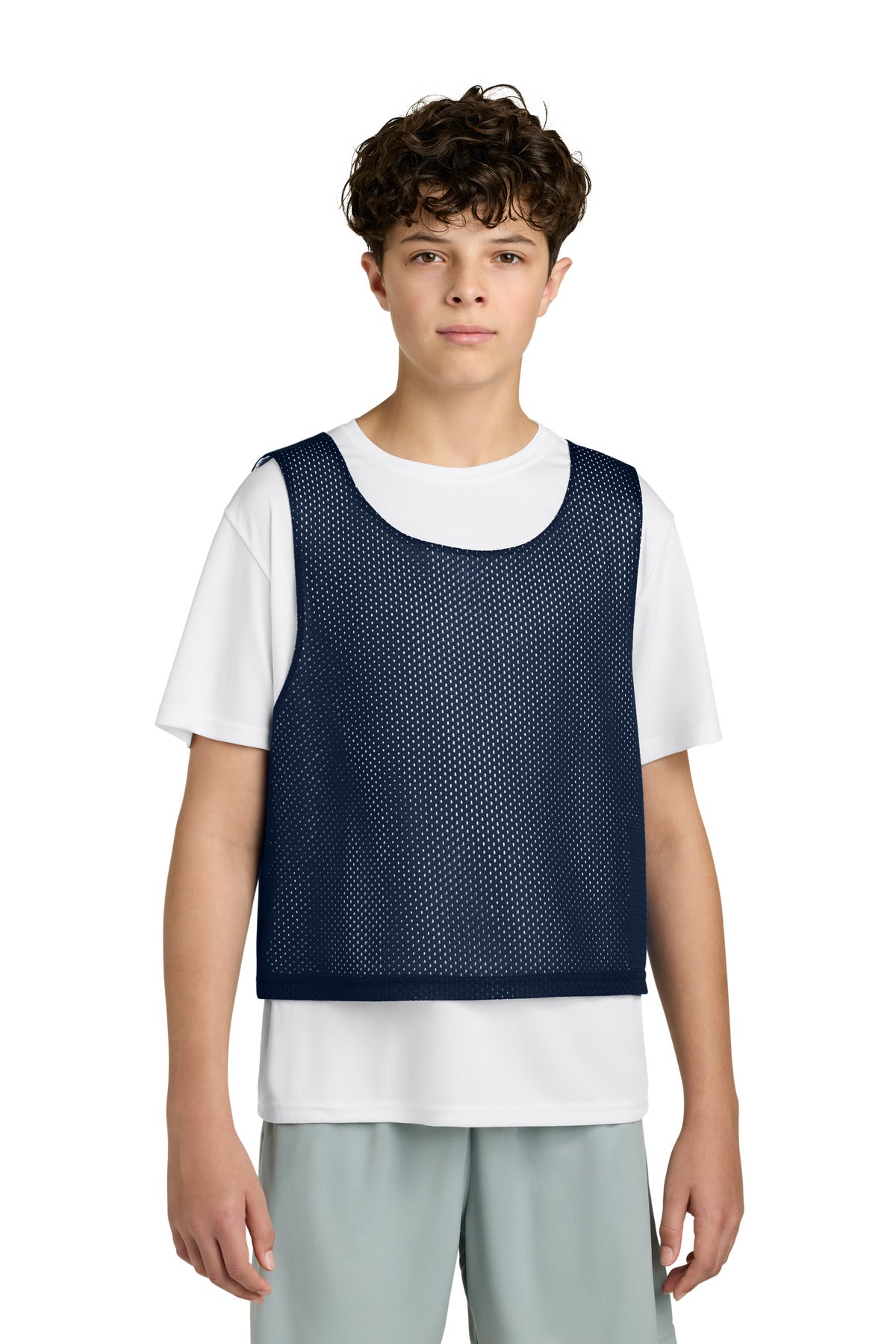 TrNv/White Sport-Tek Youth Lacrosse Reversible Pinnie YST512