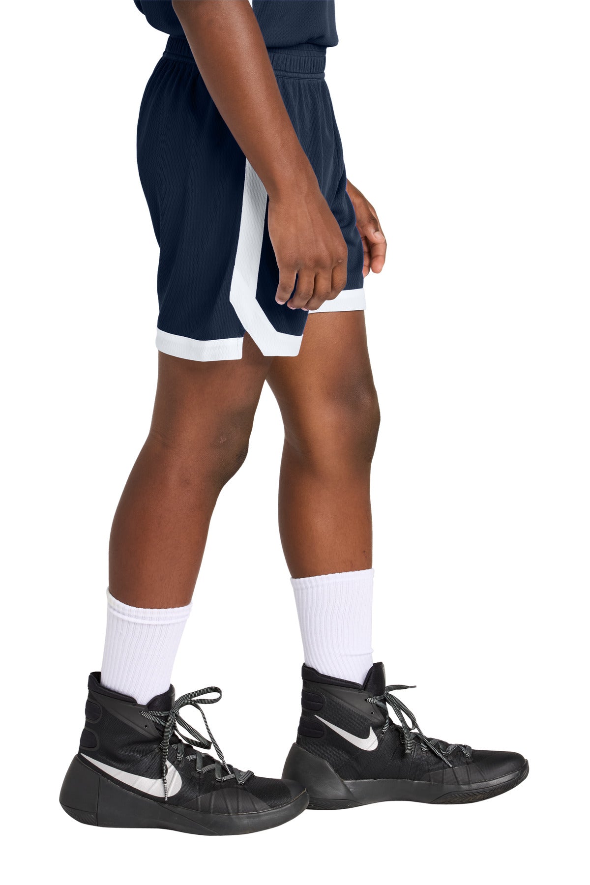TrNv/White Sport-Tek Youth Rival Basketball 5" Short YST901