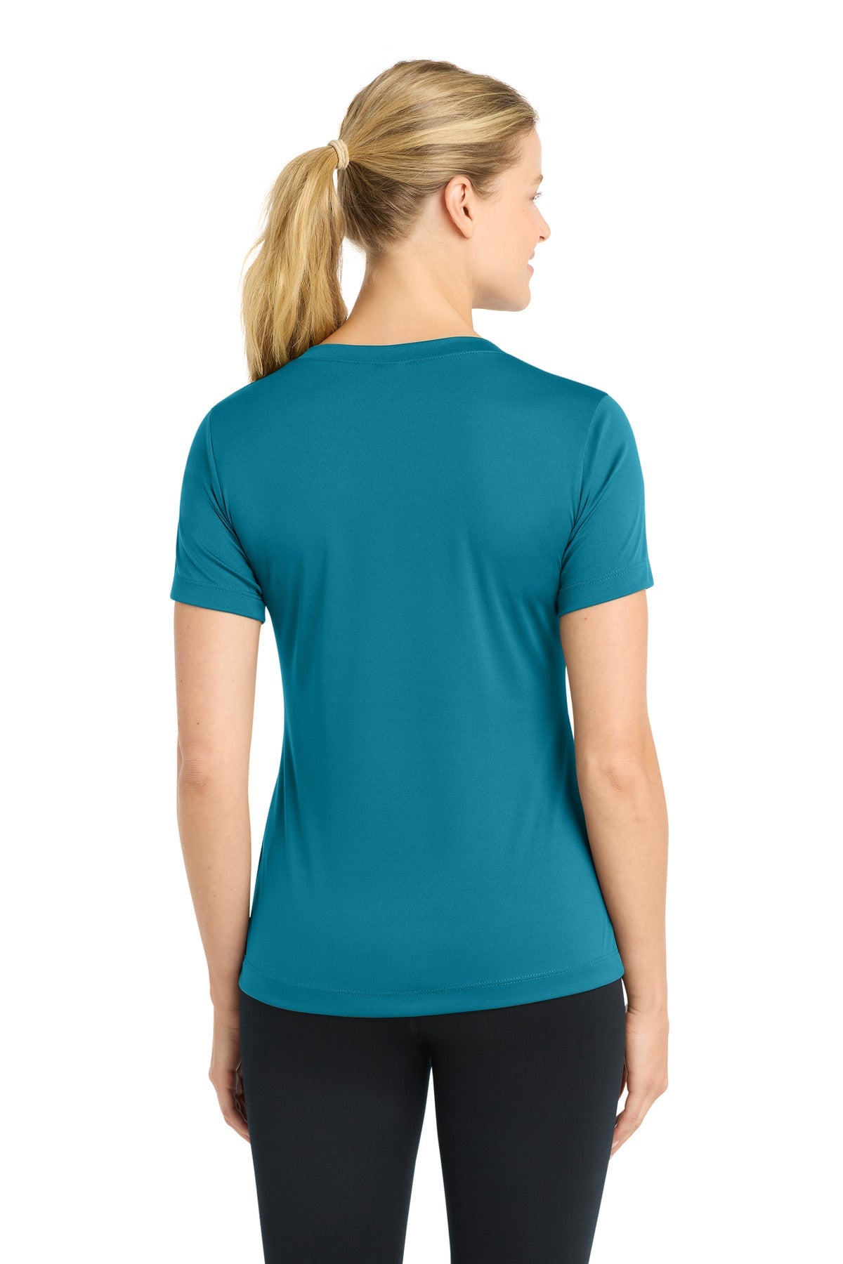 Tropic Blue Sport-Tek Women's PosiCharge Competitor V-Neck Tee. LST353
