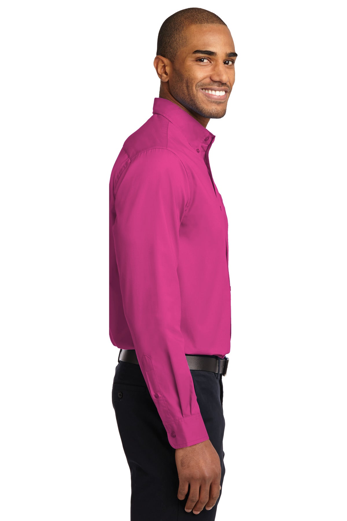 Tropical Pink Port Authority Long Sleeve Easy Care Shirt S608