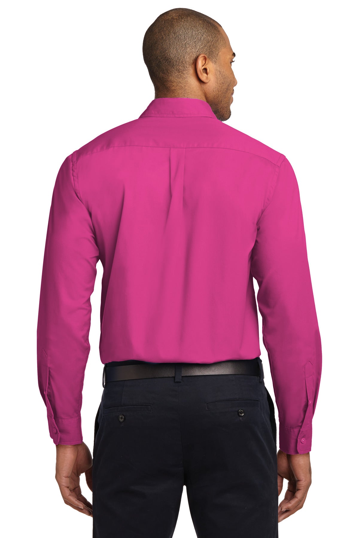 Tropical Pink Port Authority Long Sleeve Easy Care Shirt S608