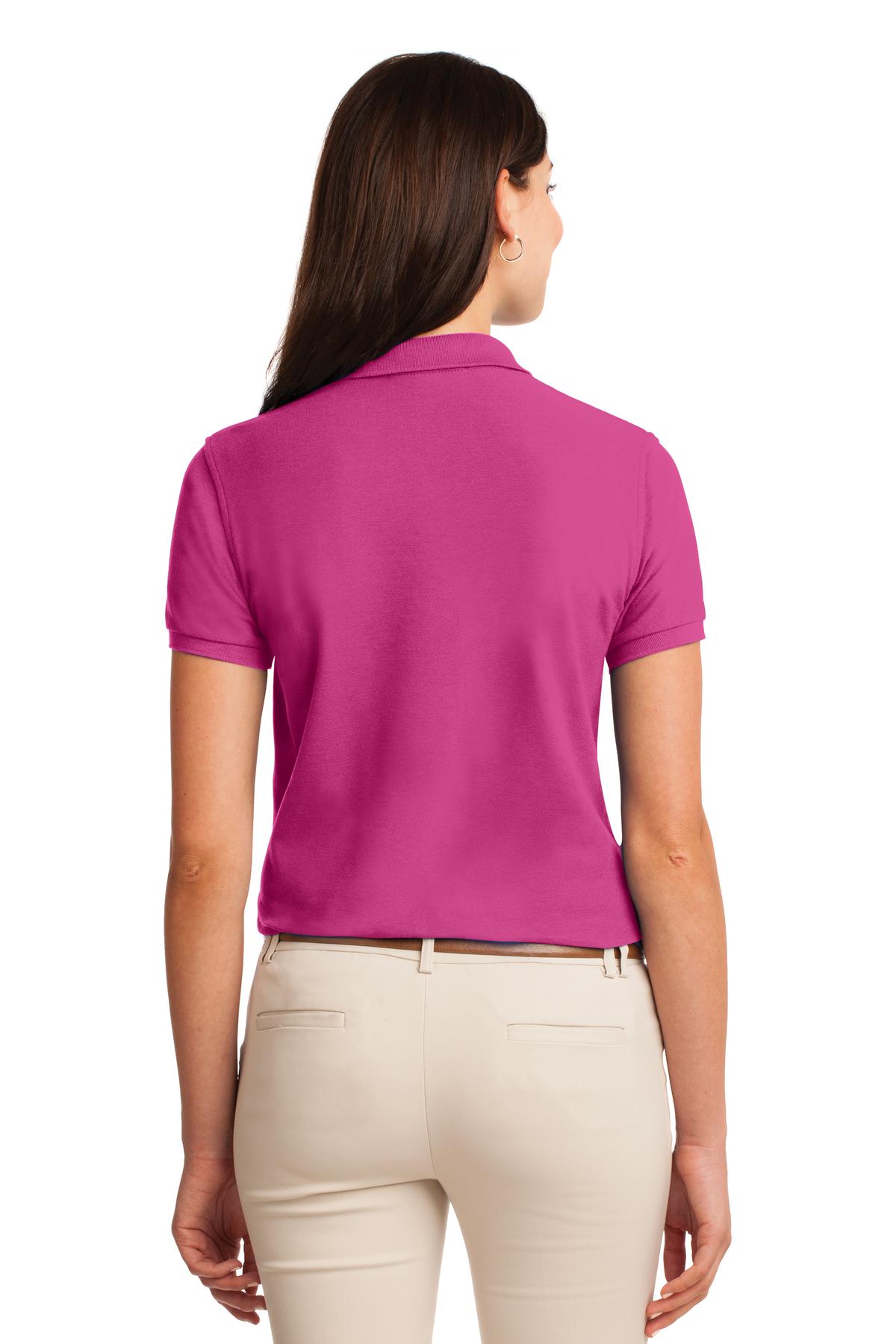 Tropical Pink Port Authority Women's Silk Touch Polo. L500