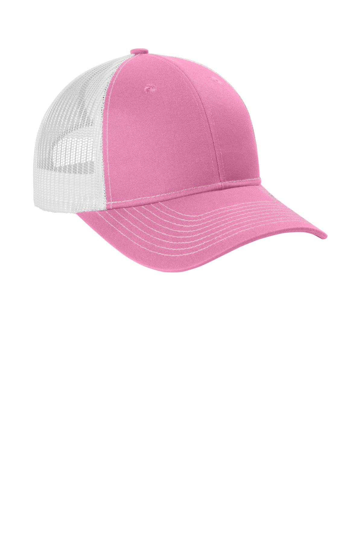 TrPk/Wht Port Authority Snapback Ponytail Trucker Cap LC401
