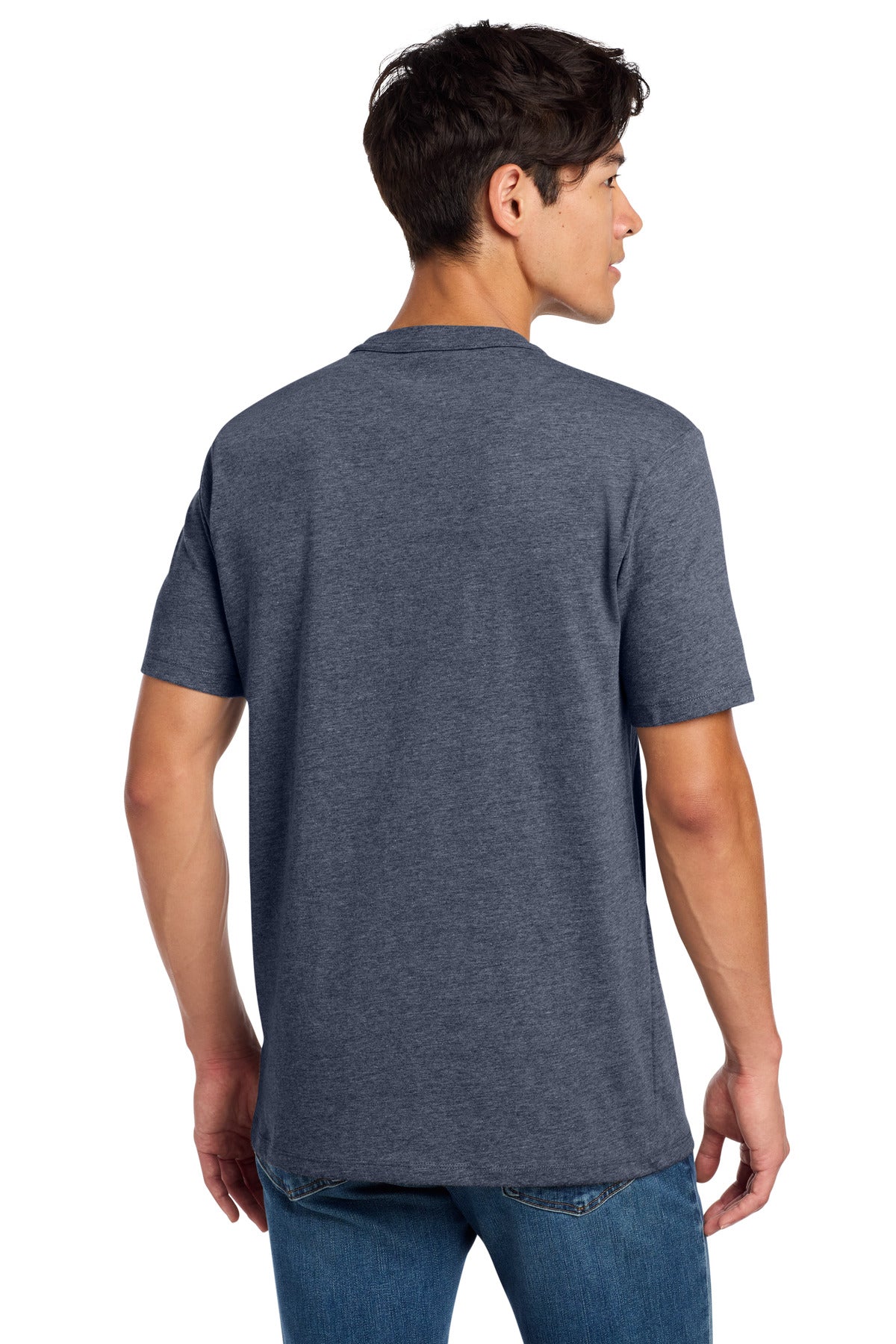 True Navy Hthr New Era Heritage Blend Crew Tee. NEA100