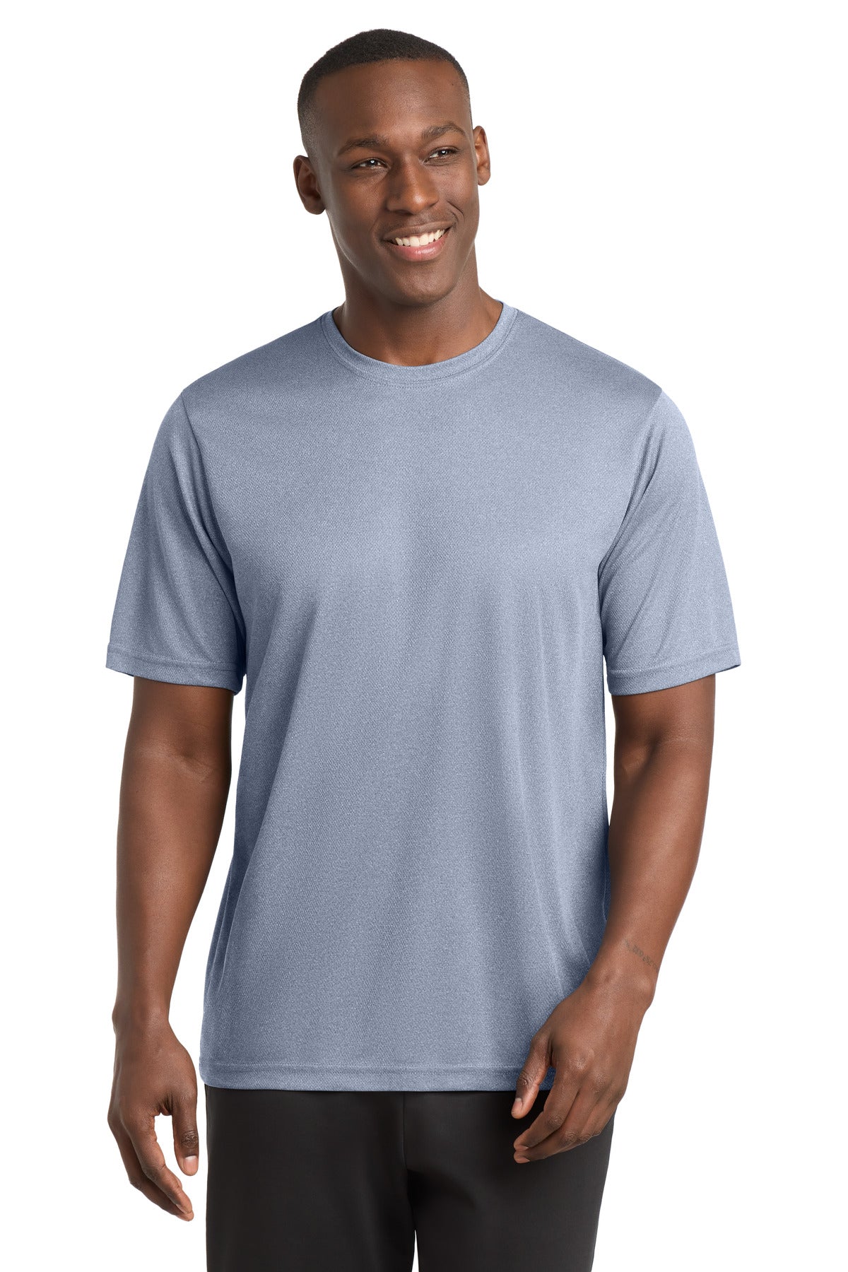 True Navy Hthr Sport-Tek PosiCharge RacerMesh Tee. ST340