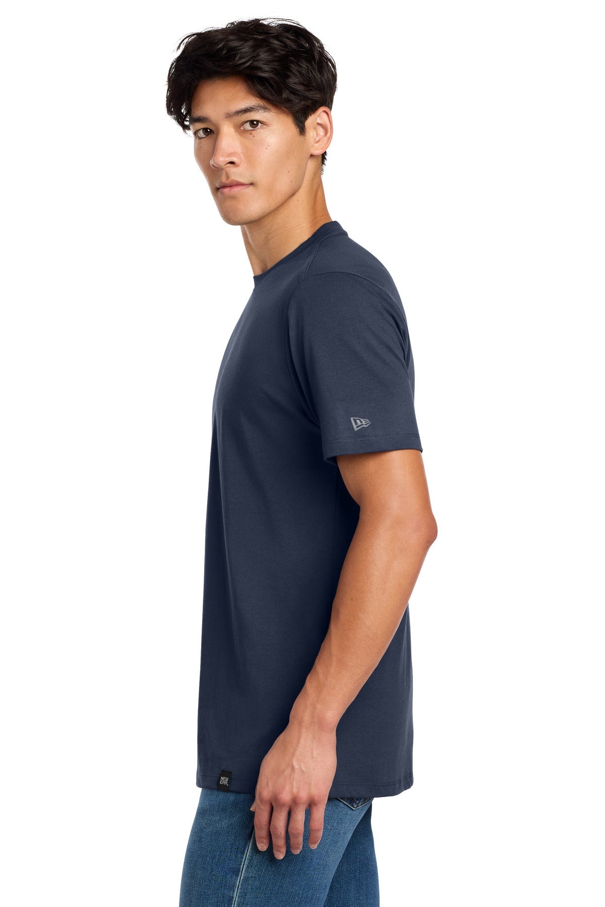 True Navy New Era Heritage Blend Crew Tee. NEA100