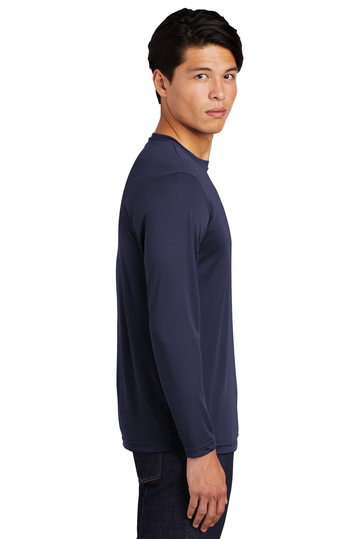 True Navy Sport-Tek Long Sleeve PosiCharge Competitor Tee. ST350LS