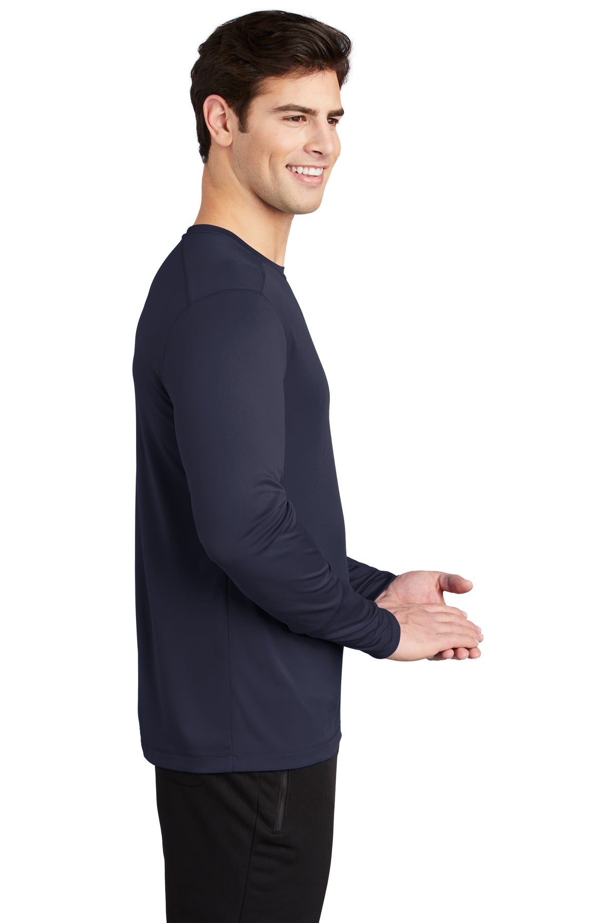 True Navy Sport-Tek Posi-UV Pro Long Sleeve Tee. ST420LS