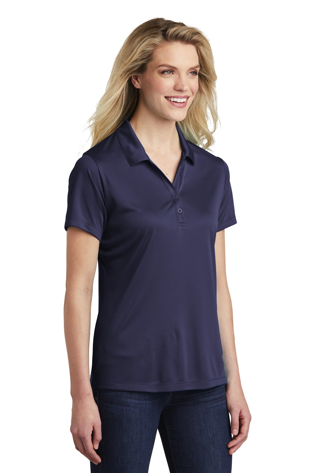 True Navy Sport-Tek Women's PosiCharge Competitor Polo. LST550