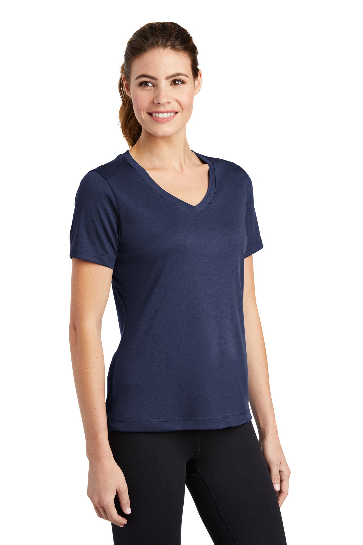 True Navy Sport-Tek Women's PosiCharge Competitor V-Neck Tee. LST353