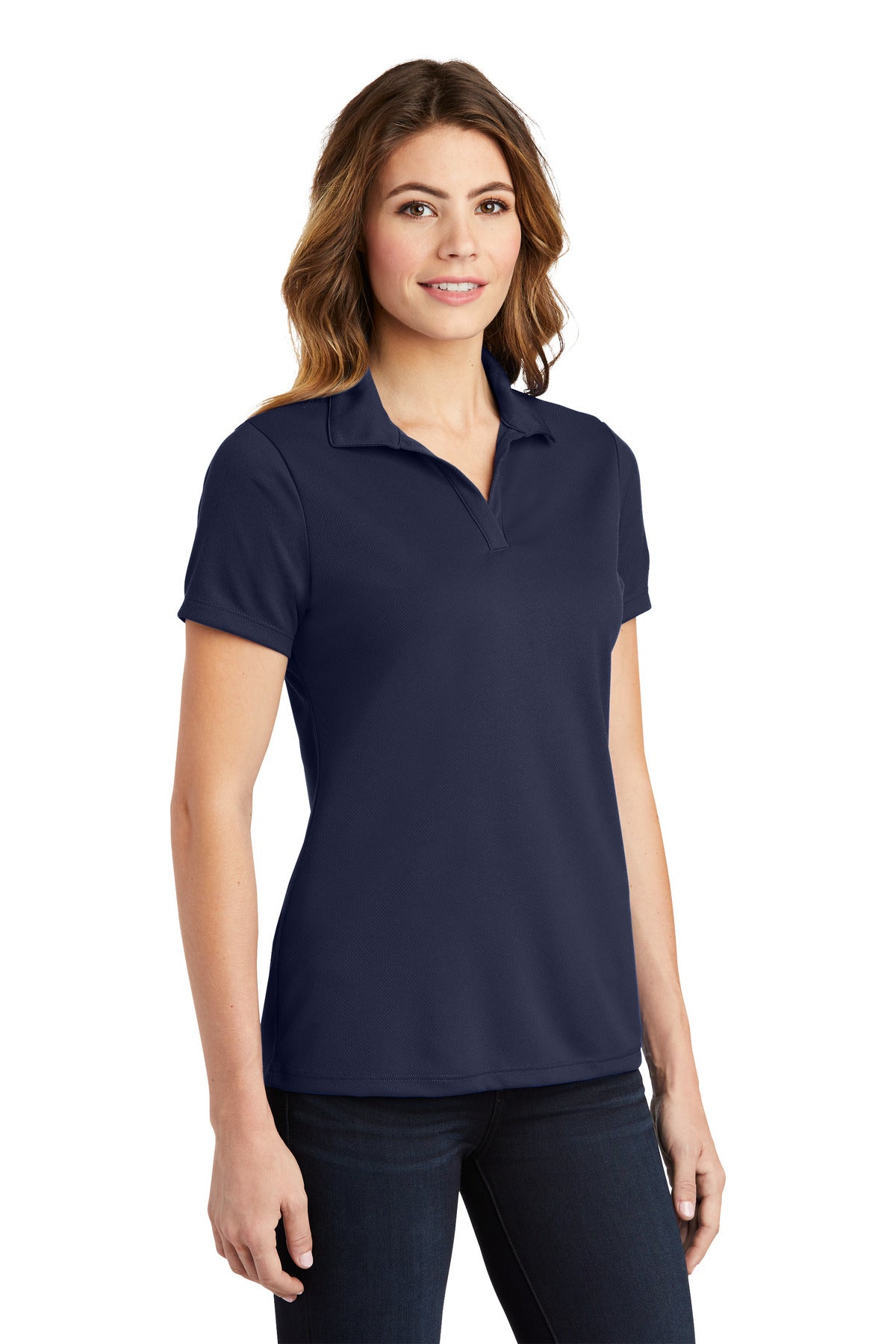 True Navy Sport-Tek Women's PosiCharge RacerMesh Polo. LST640
