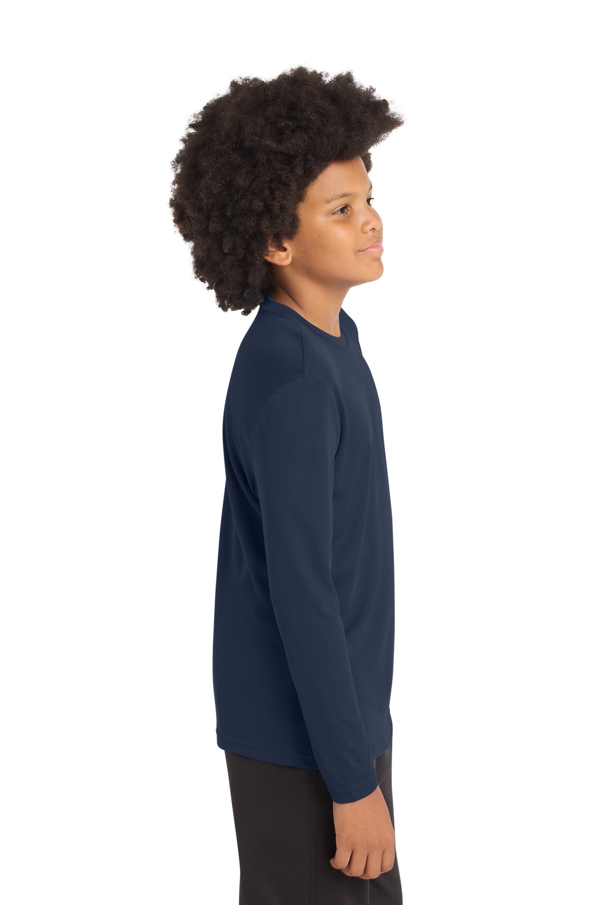 True Navy Sport-Tek Youth Long Sleeve PosiCharge Competitor Tee. YST350LS