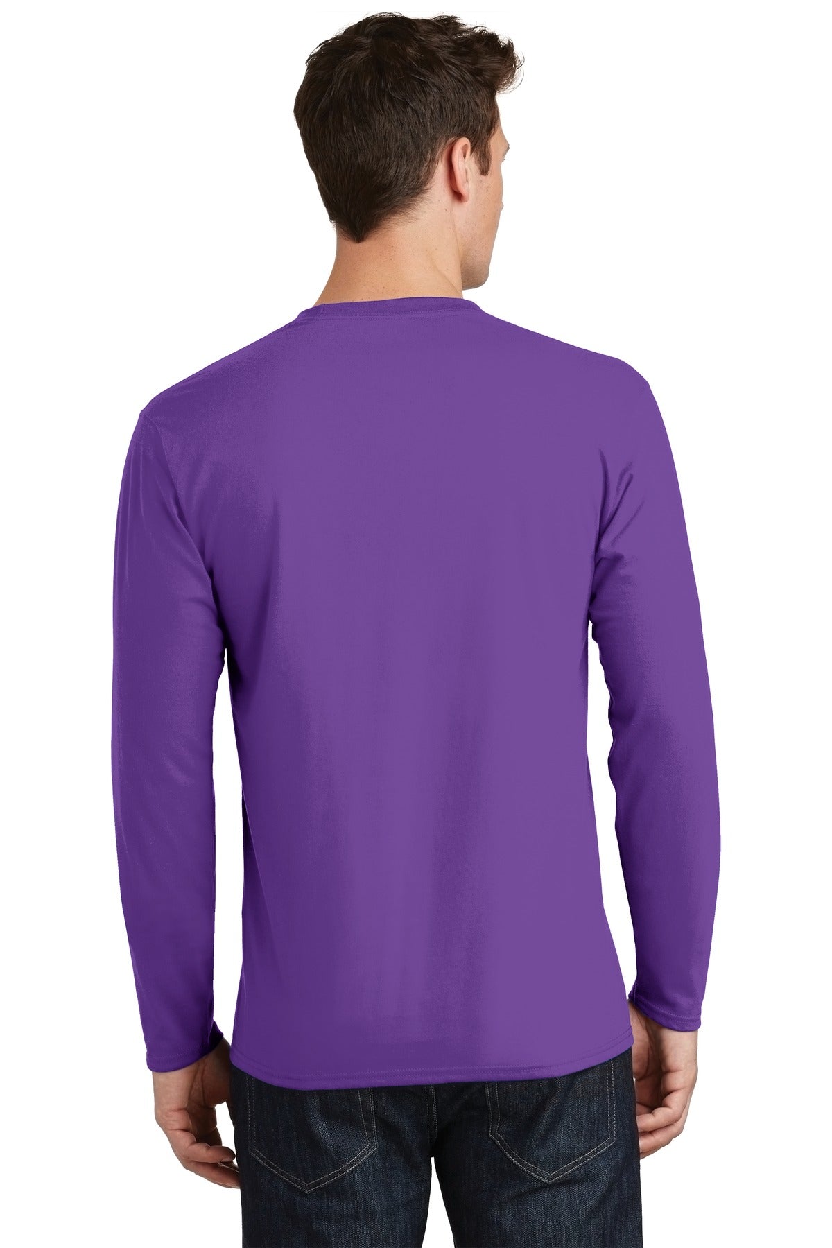 True Purple Port & Co Long Sleeve Fan Favorite Tee. PC450LS
