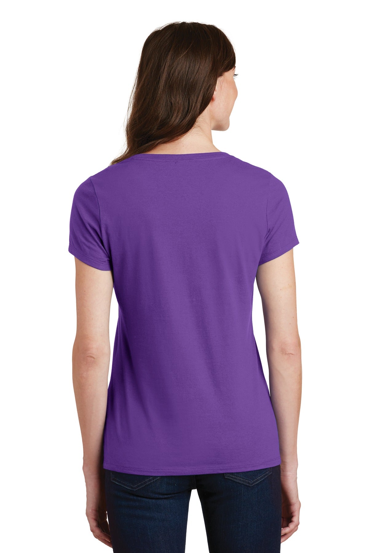 True Purple Port & Co Women's Fan Favorite V-Neck Tee. LPC450V