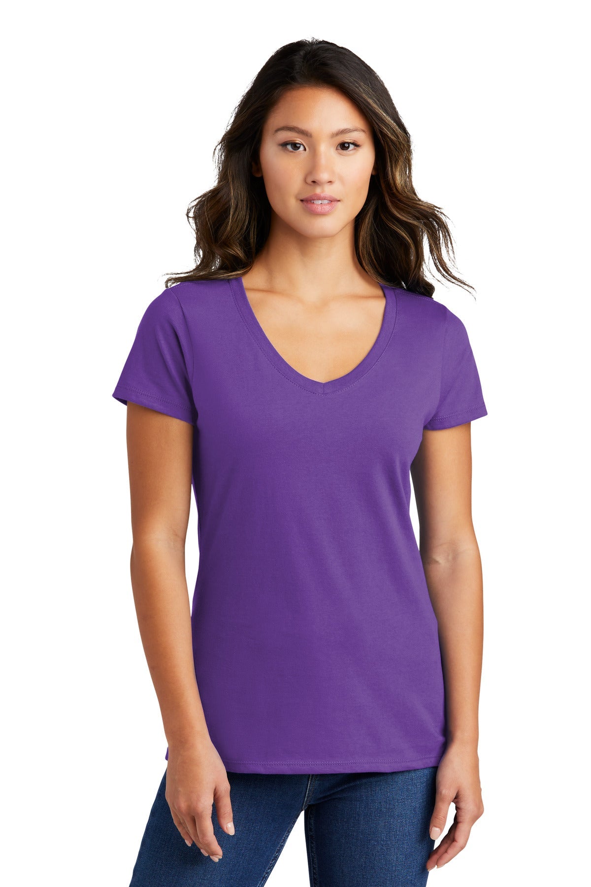 True Purple Port & Co Women's Fan Favorite V-Neck Tee. LPC450V
