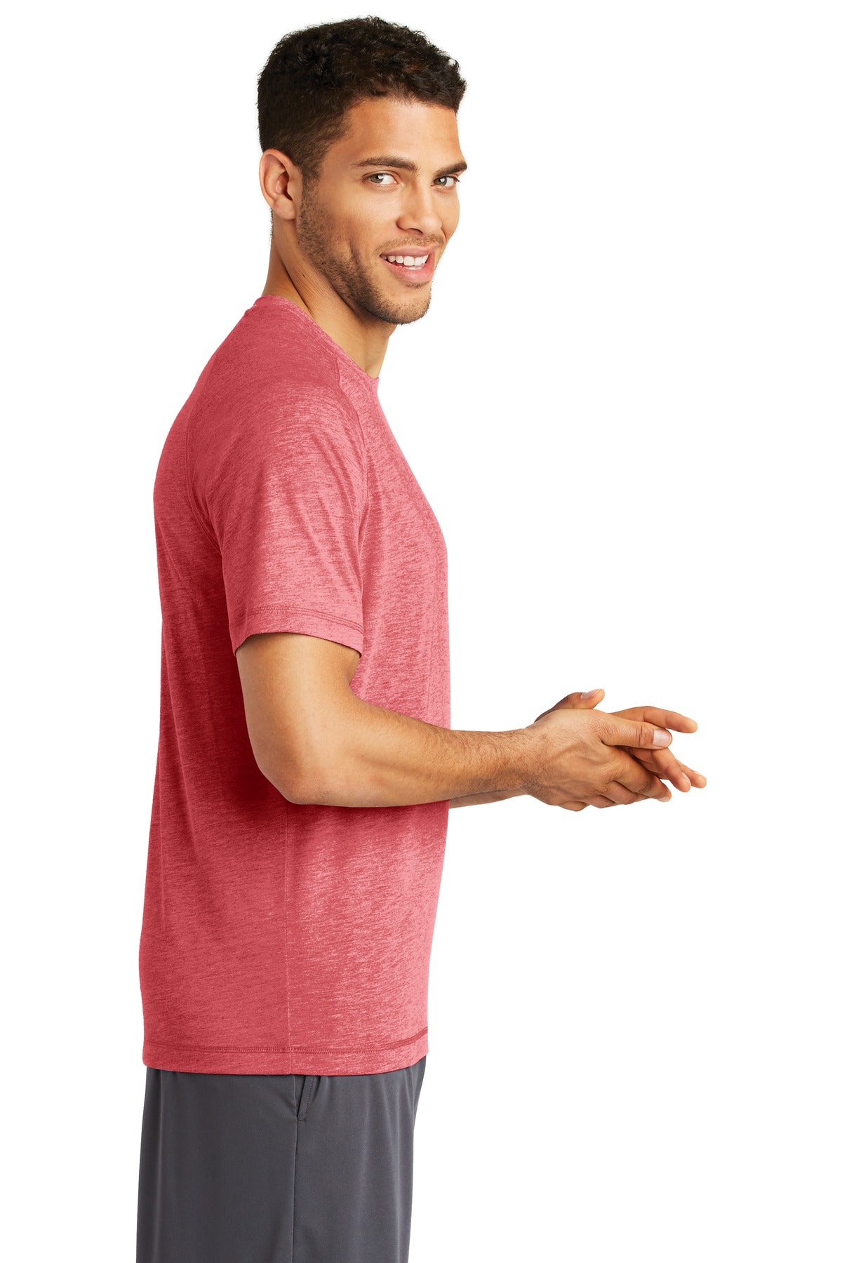 True Red Hthr Sport-Tek PosiCharge Tri-Blend Wicking Raglan Tee. ST400