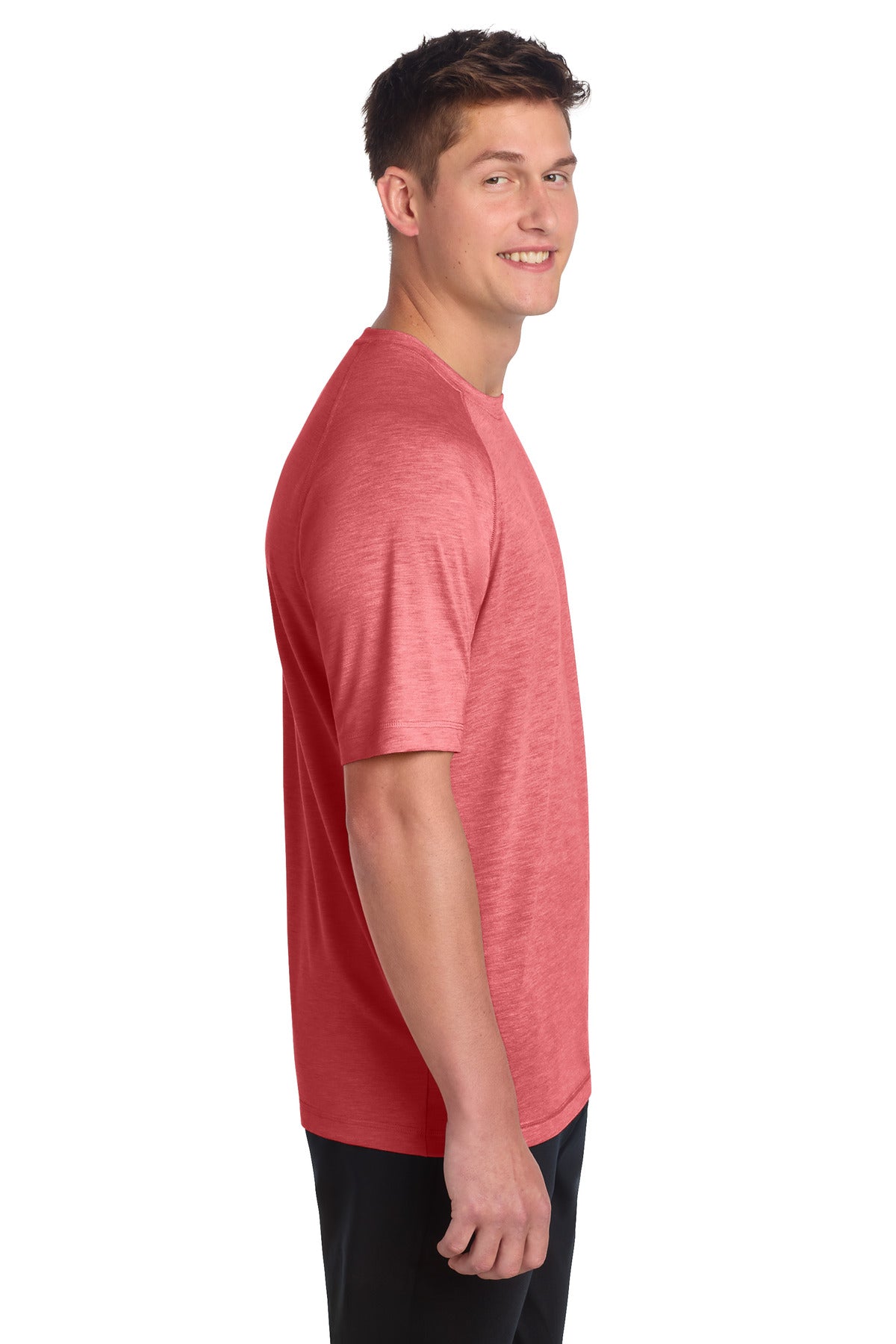 True Red Hthr Sport-Tek PosiCharge Tri-Blend Wicking Raglan Tee. ST400