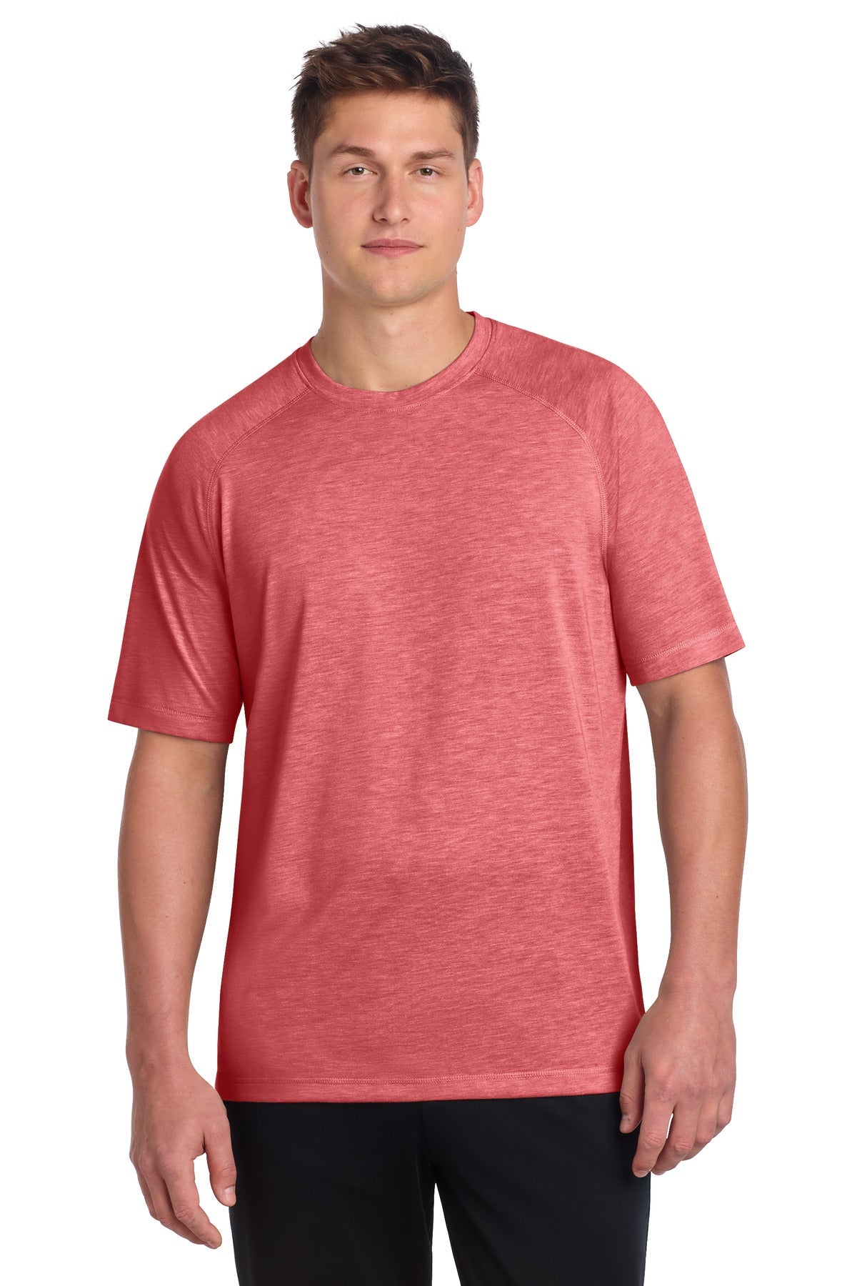 True Red Hthr Sport-Tek PosiCharge Tri-Blend Wicking Raglan Tee. ST400