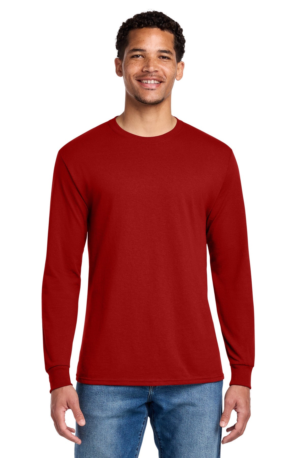 True Red Jerzees - Dri-Power 50/50 Cotton/Poly Long Sleeve T-Shirt. 29LS