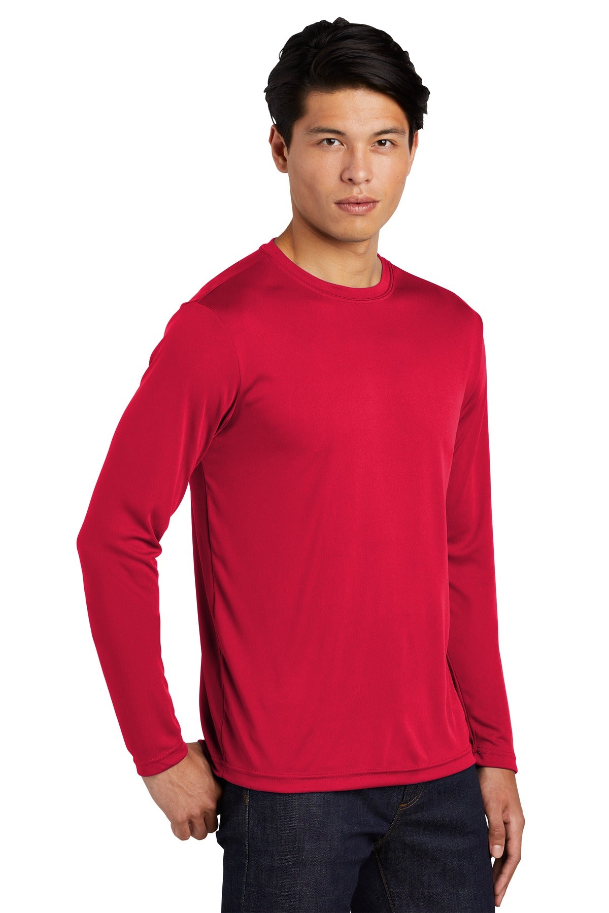 True Red Sport-Tek Long Sleeve PosiCharge Competitor Tee. ST350LS