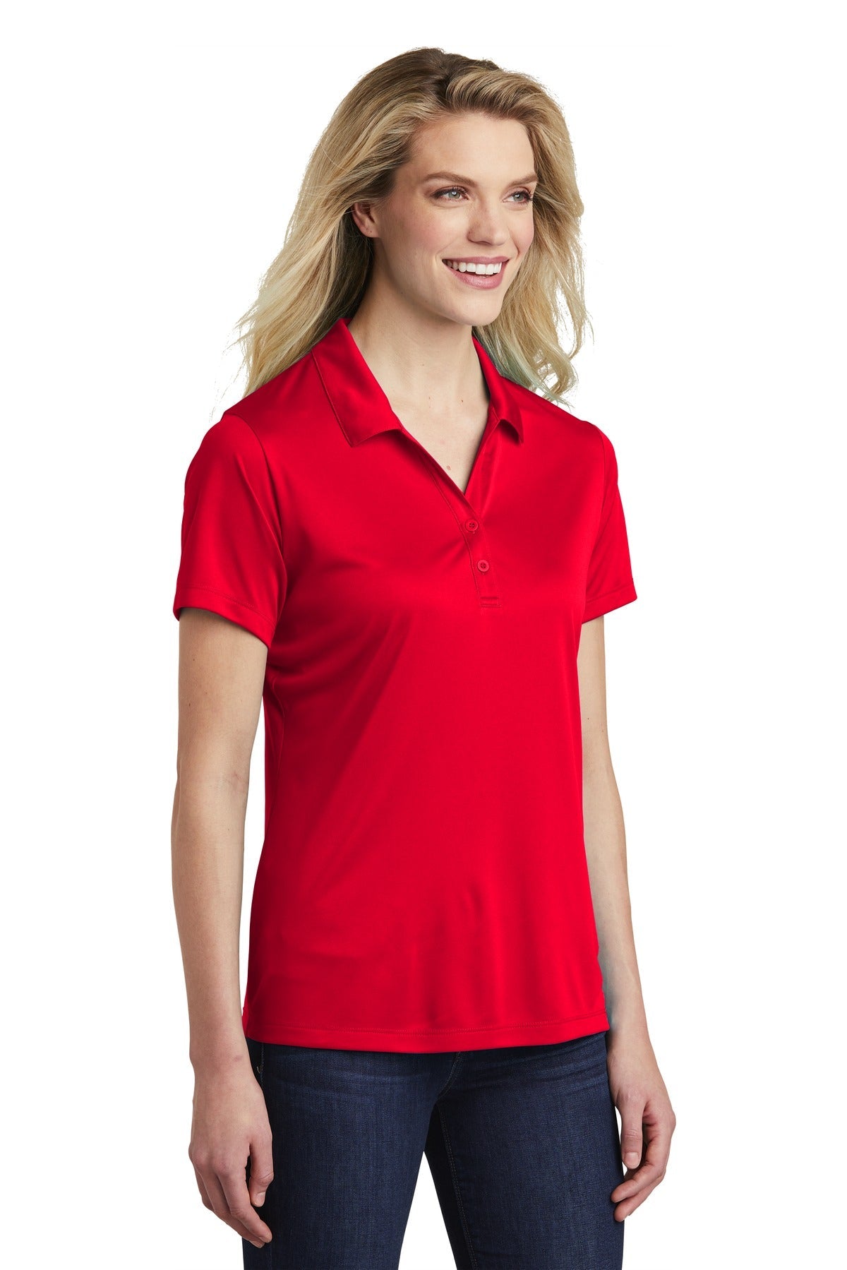 True Red Sport-Tek Women's PosiCharge Competitor Polo. LST550