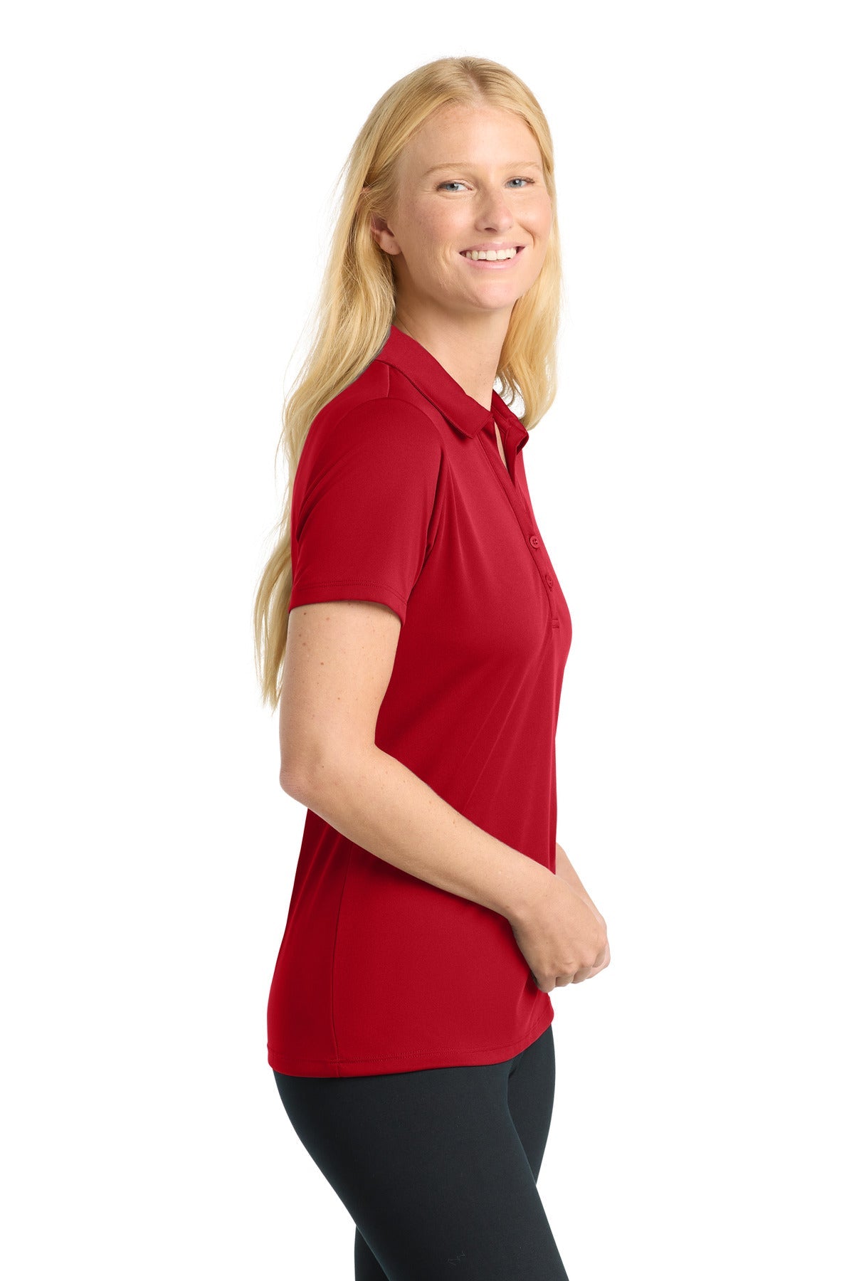 True Red Sport-Tek Women's PosiCharge Competitor Polo. LST550