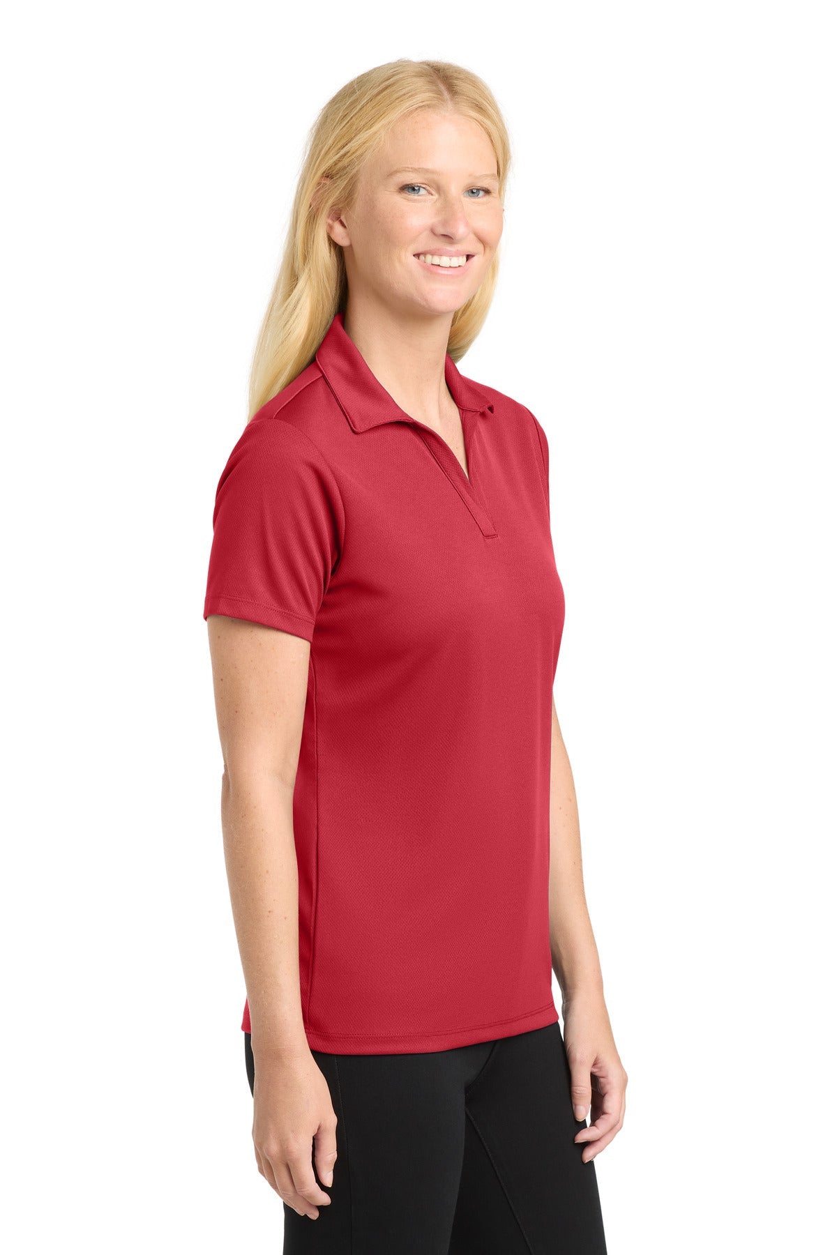 True Red Sport-Tek Women's PosiCharge RacerMesh Polo. LST640