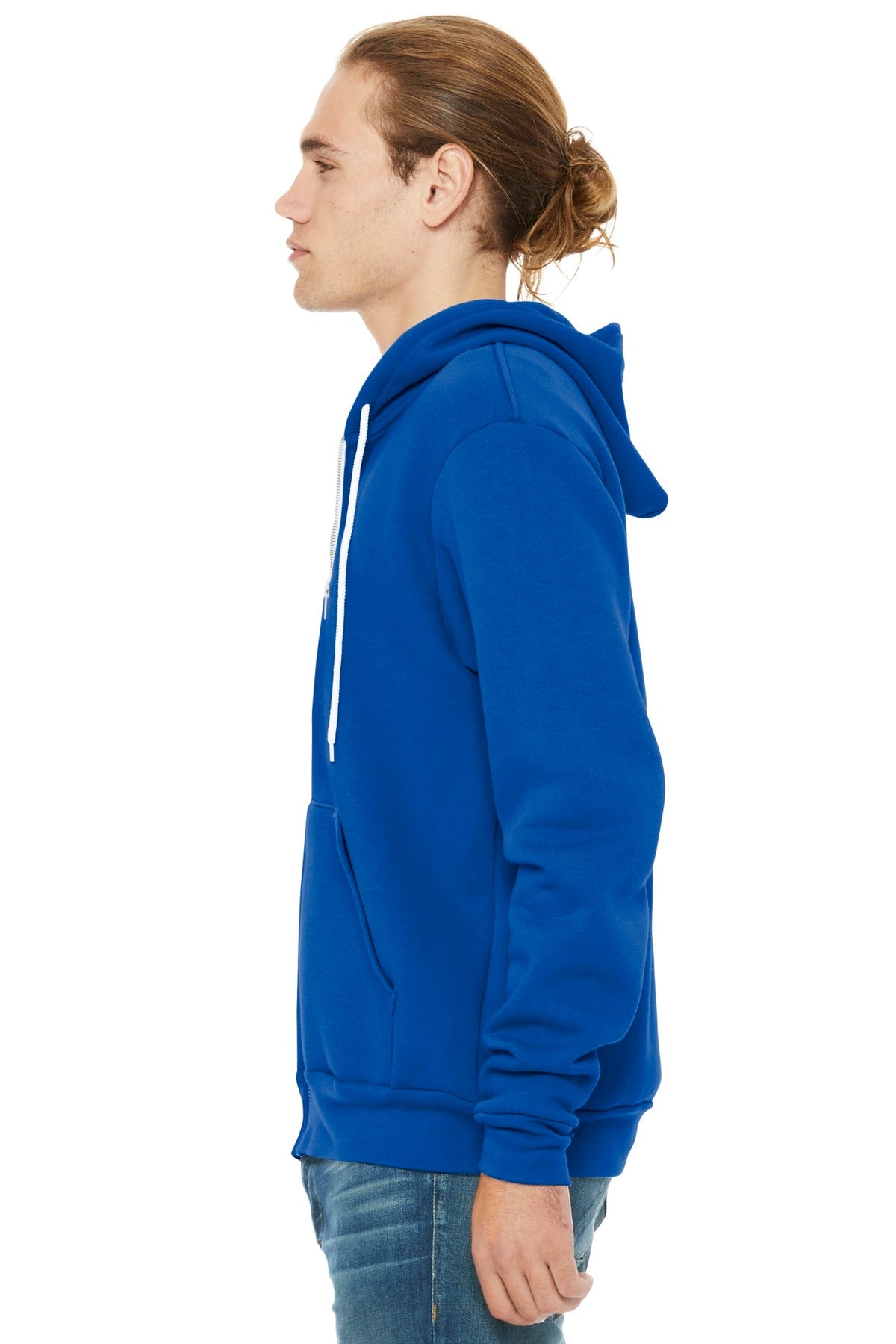 True Royal BELLA+CANVAS Unisex Sponge Fleece Full-Zip Hoodie. BC3739