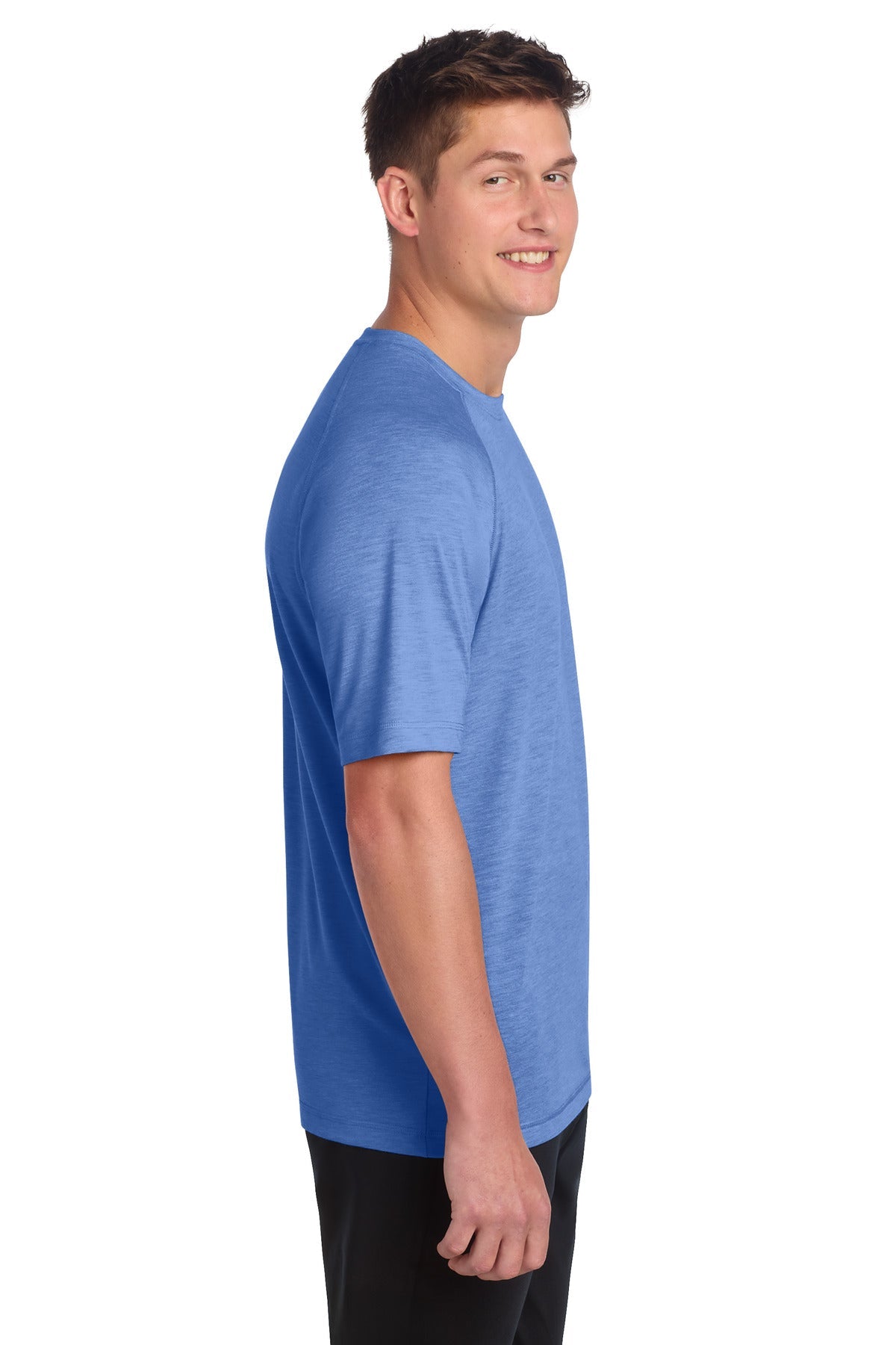 True Royal Hth Sport-Tek PosiCharge Tri-Blend Wicking Raglan Tee. ST400