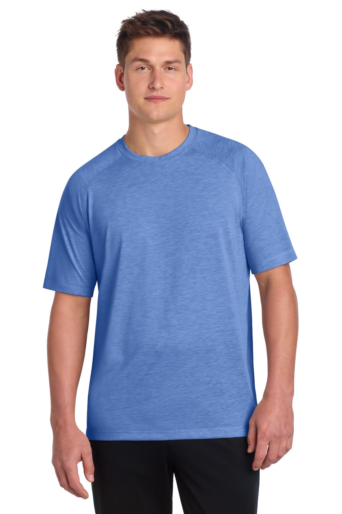 True Royal Hth Sport-Tek PosiCharge Tri-Blend Wicking Raglan Tee. ST400