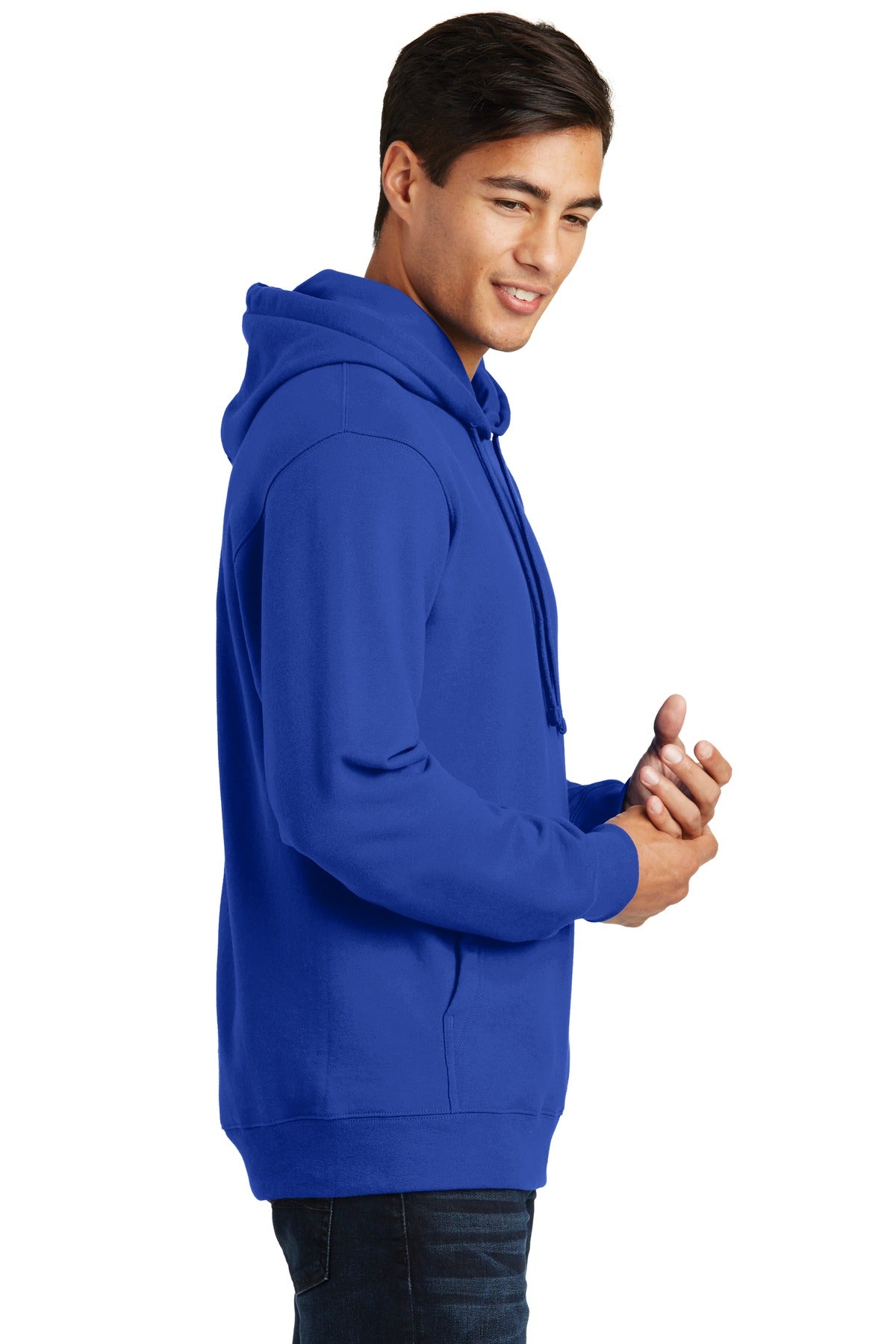 True Royal Port & Co Fan Favorite Fleece Pullover Hooded Sweatshirt. PC850H