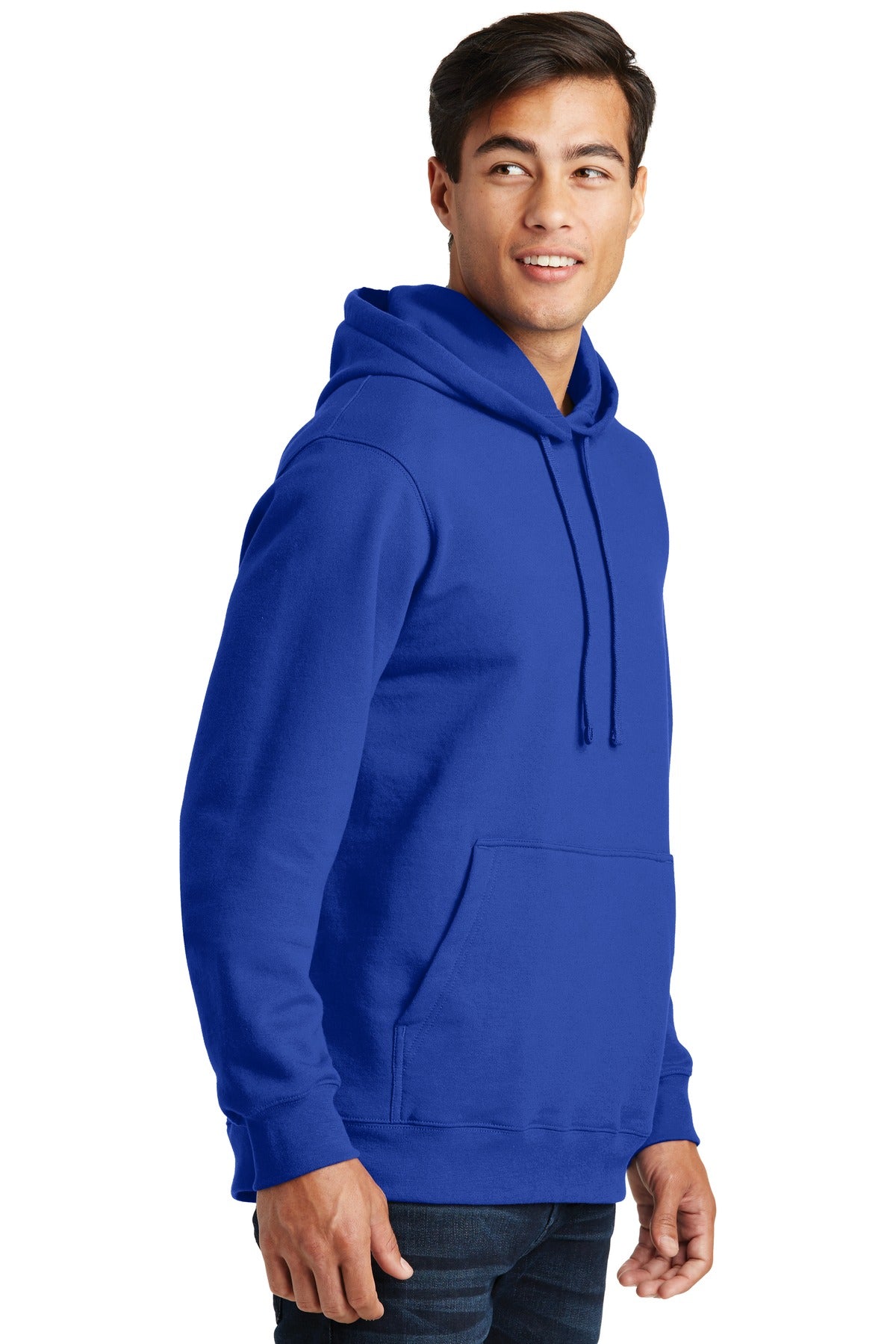 True Royal Port & Co Fan Favorite Fleece Pullover Hooded Sweatshirt. PC850H