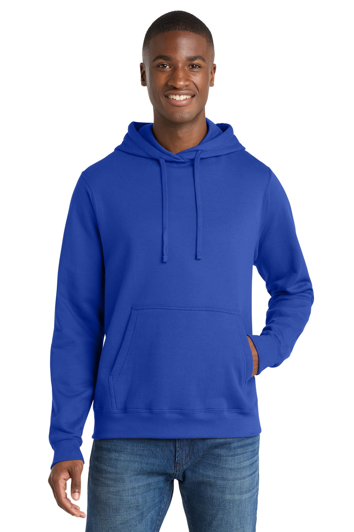 True Royal Port & Co Fan Favorite Fleece Pullover Hooded Sweatshirt. PC850H