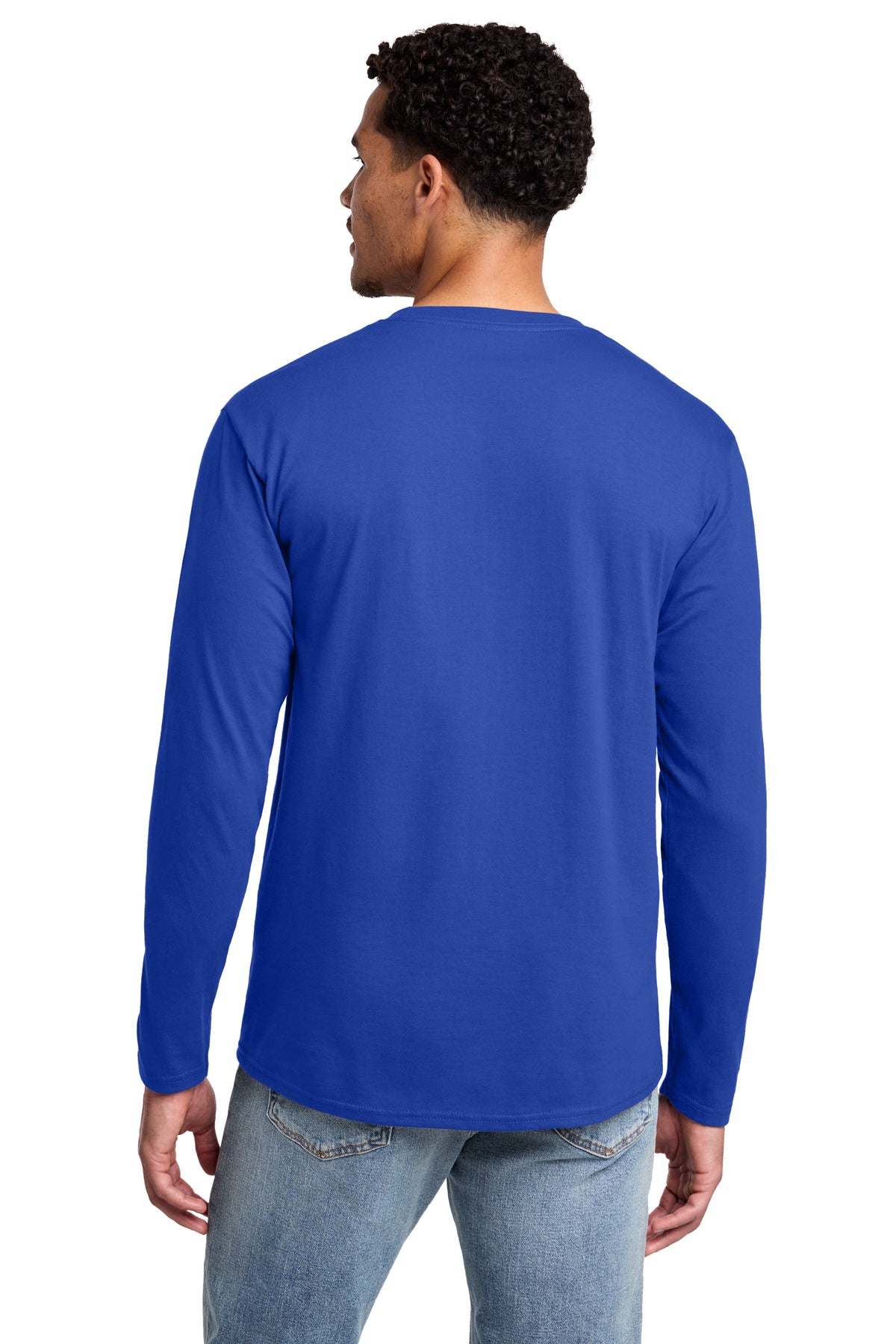 True Royal Port & Co Long Sleeve Fan Favorite Tee. PC450LS