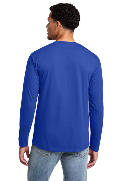 True Royal Port & Co Long Sleeve Fan Favorite Tee. PC450LS