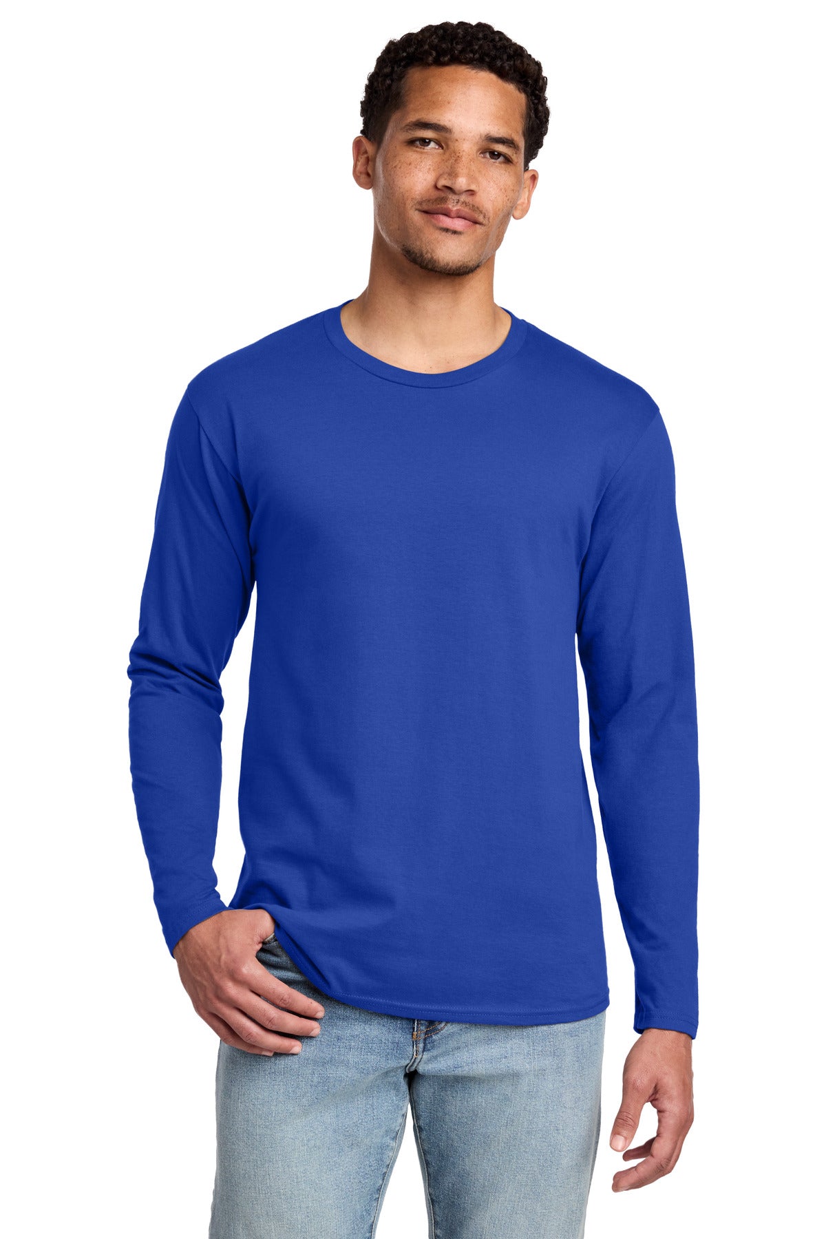 True Royal Port & Co Long Sleeve Fan Favorite Tee. PC450LS