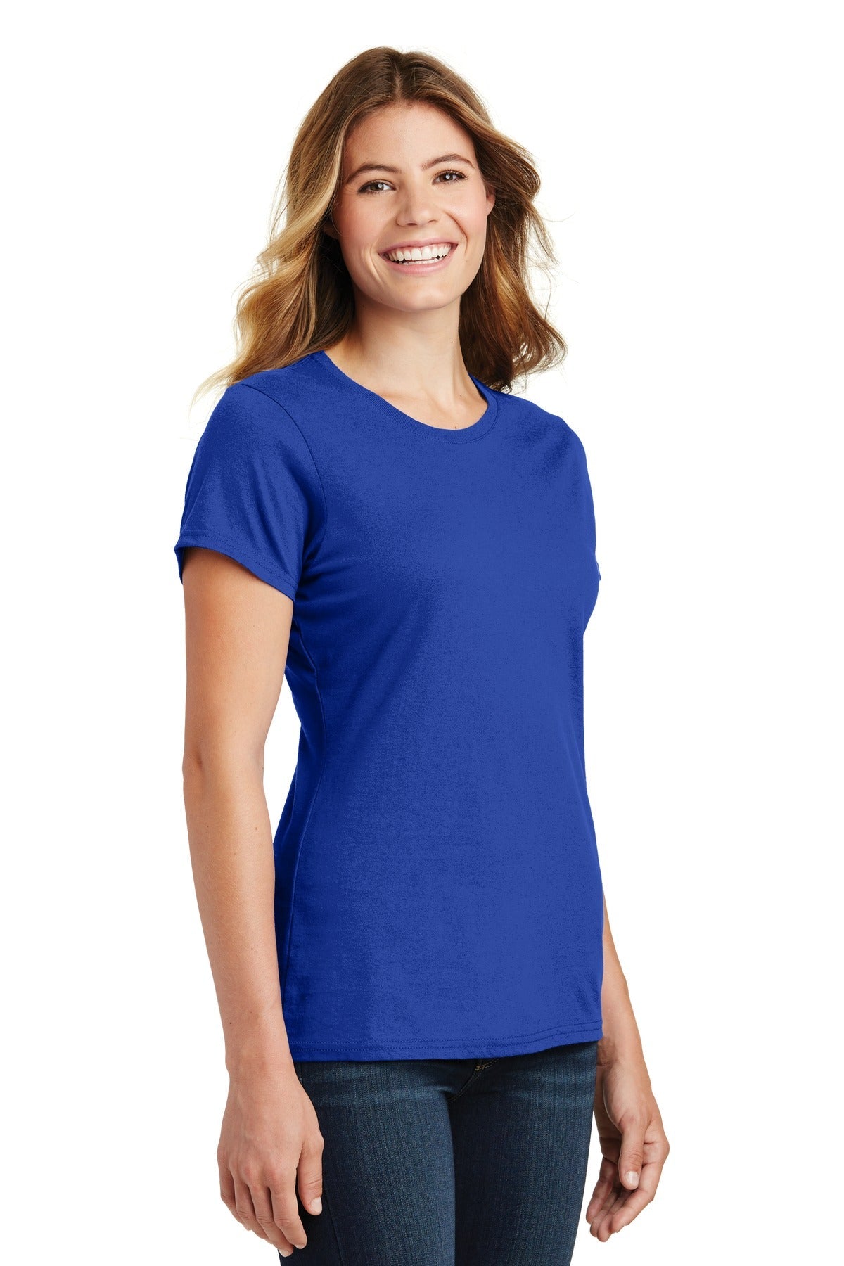 True Royal Port & Co Women's Fan Favorite Tee. LPC450