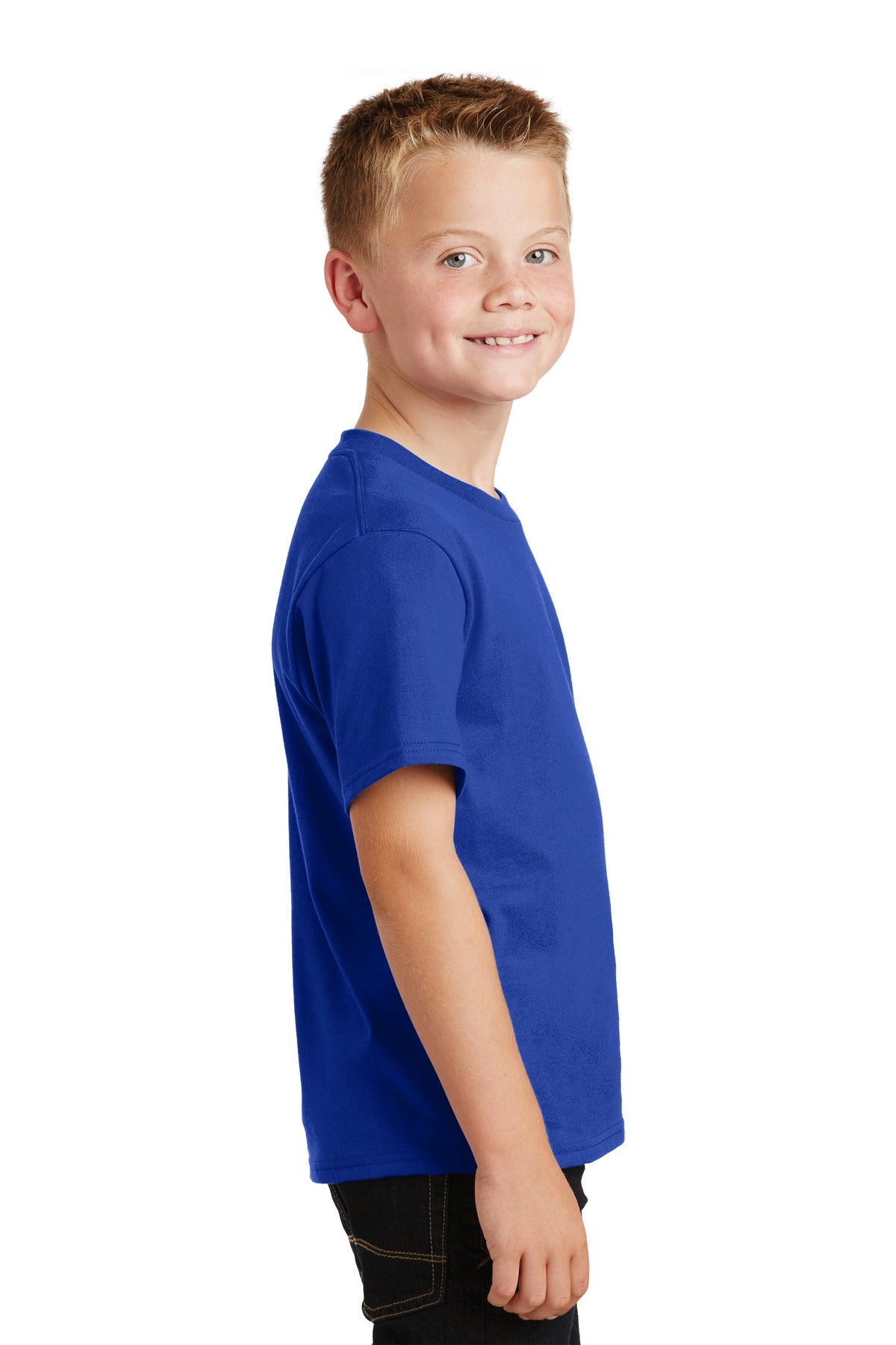 True Royal Port & Co Youth Fan Favorite Tee. PC450Y