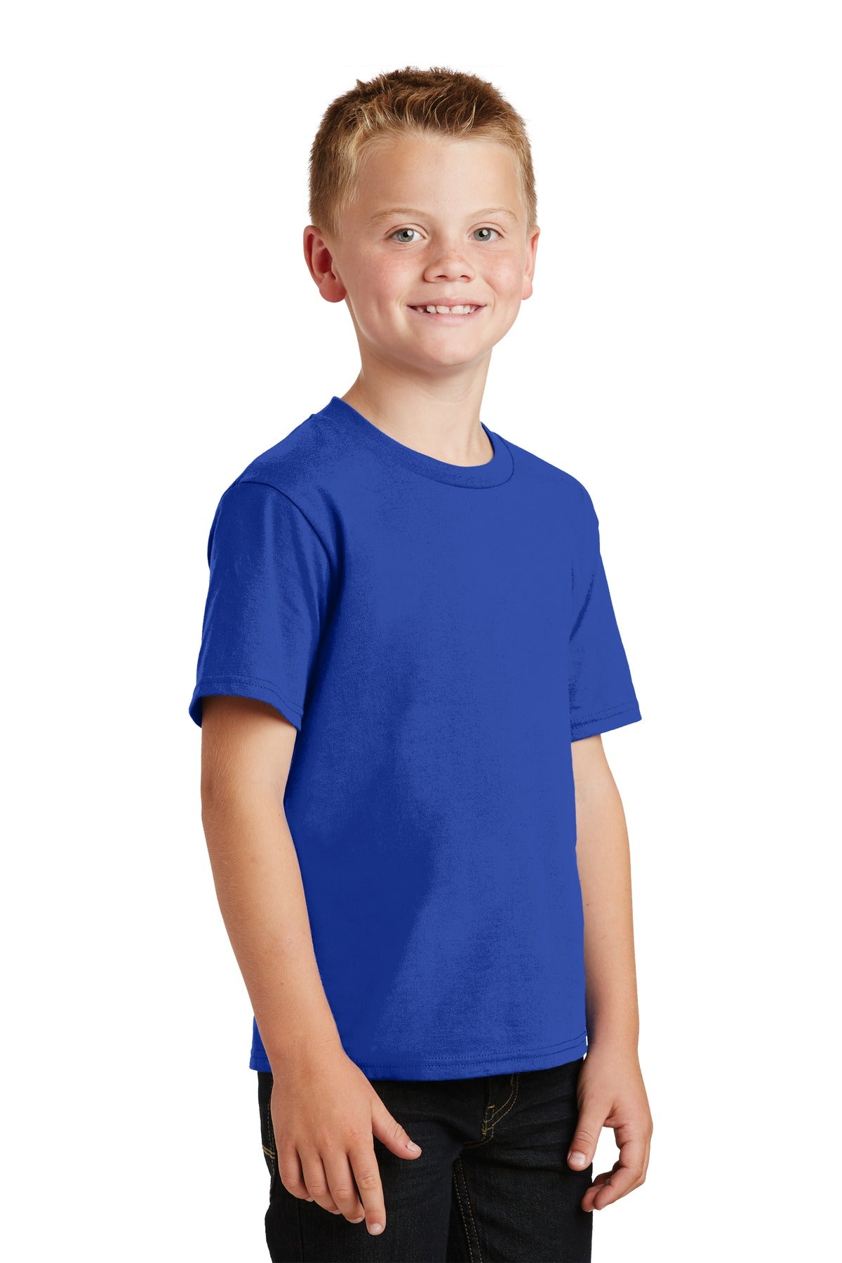 True Royal Port & Co Youth Fan Favorite Tee. PC450Y