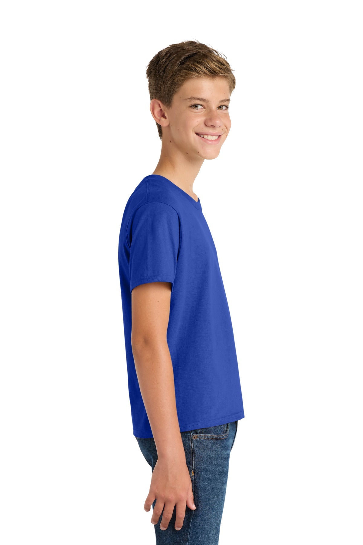 True Royal Port & Co Youth Fan Favorite Tee. PC450Y
