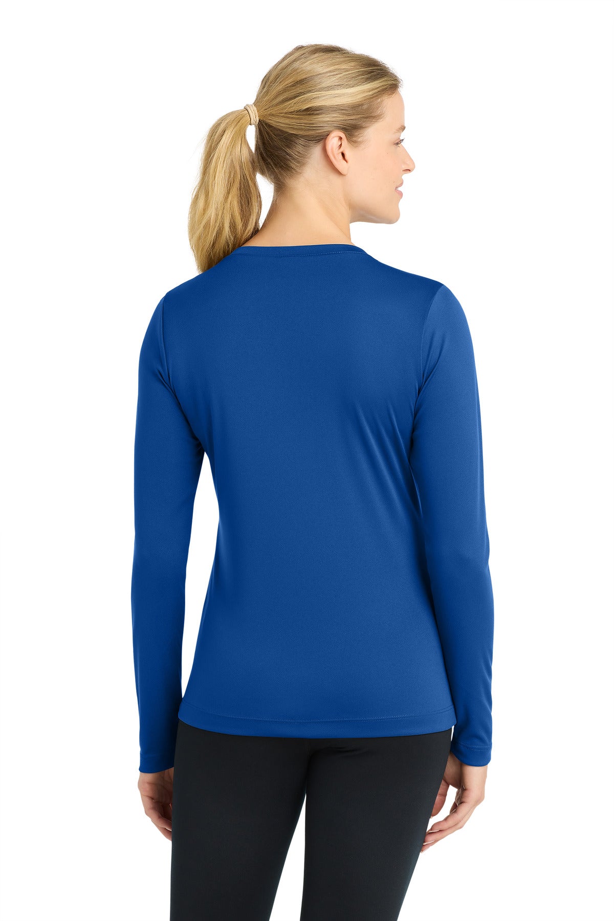 True Royal Sport-Tek Women's Long Sleeve PosiCharge Competitor V-Neck Tee. LST353LS