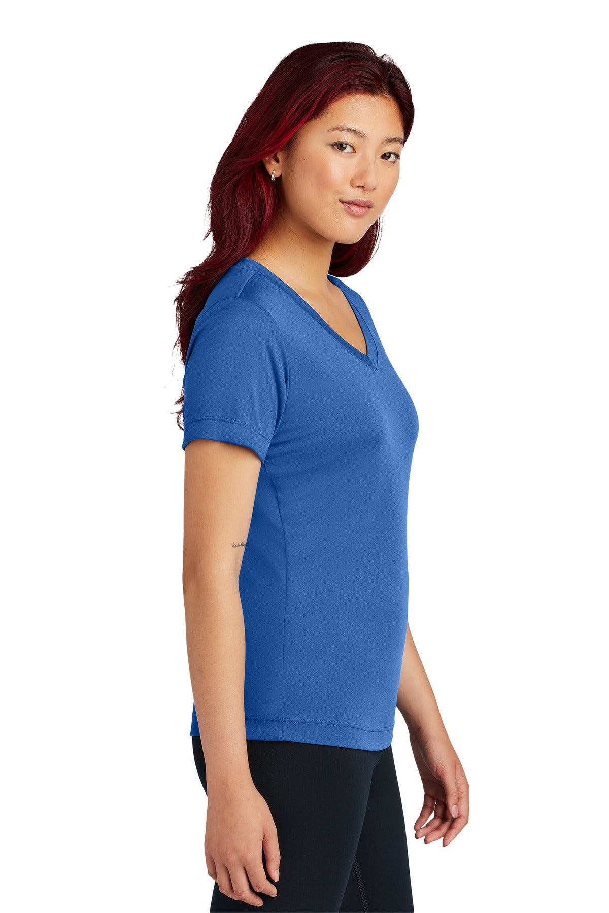 True Royal Sport-Tek Women's PosiCharge Competitor V-Neck Tee. LST353