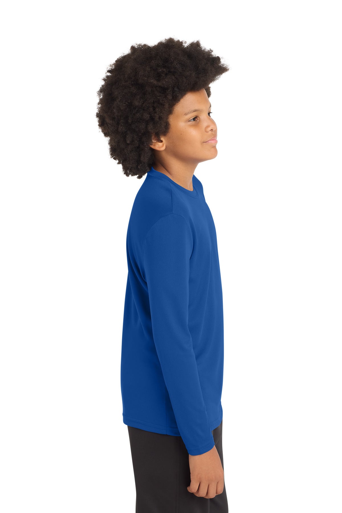 True Royal Sport-Tek Youth Long Sleeve PosiCharge Competitor Tee. YST350LS