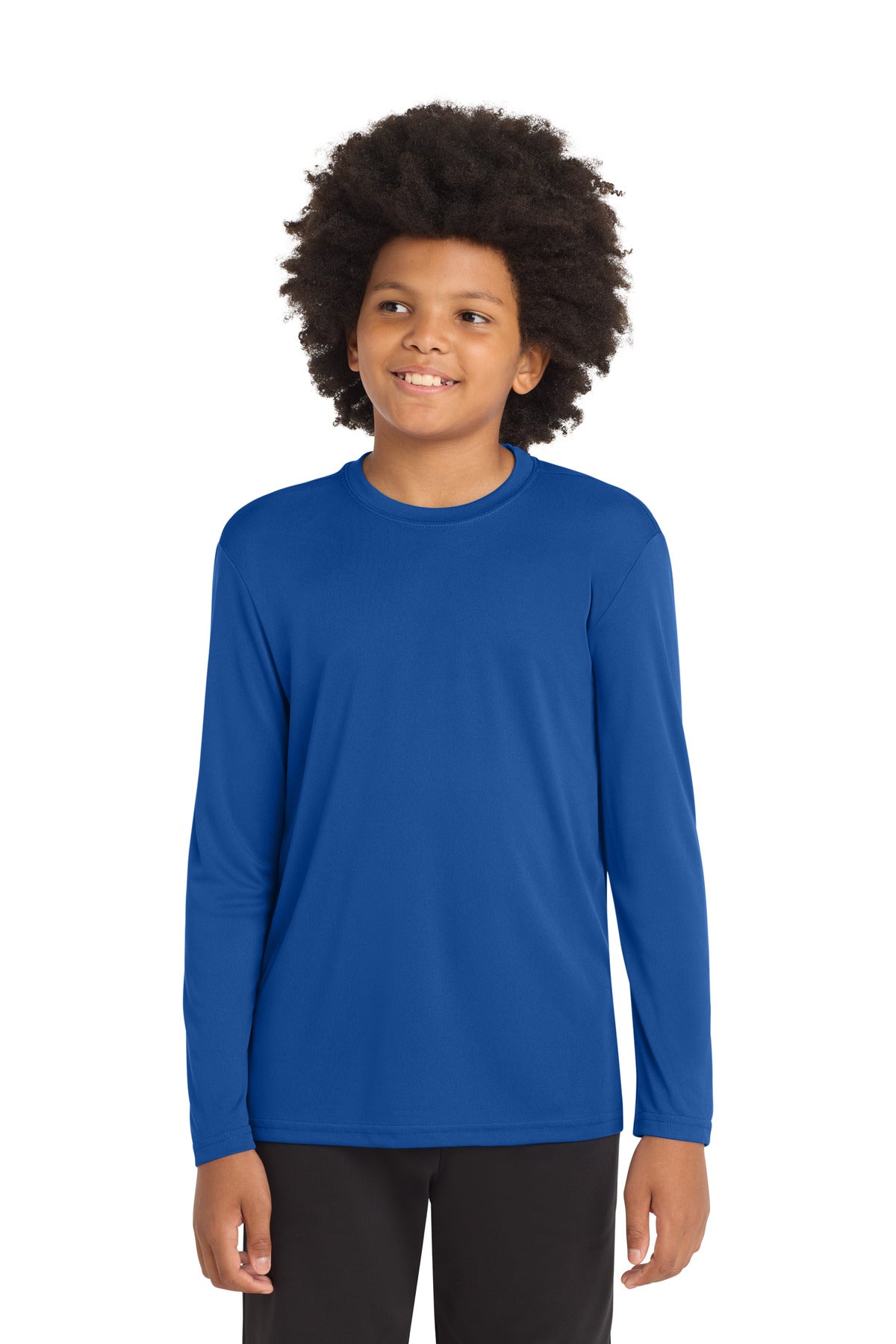 True Royal Sport-Tek Youth Long Sleeve PosiCharge Competitor Tee. YST350LS